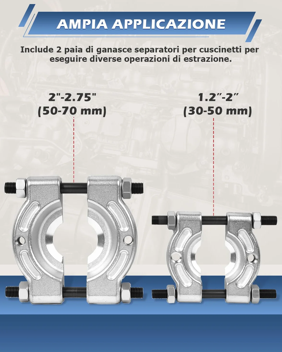 DAYUAN Set estrattori separatori cuscinetti 12 pezzi 5 tonnellate 5 cm 7,6 cm