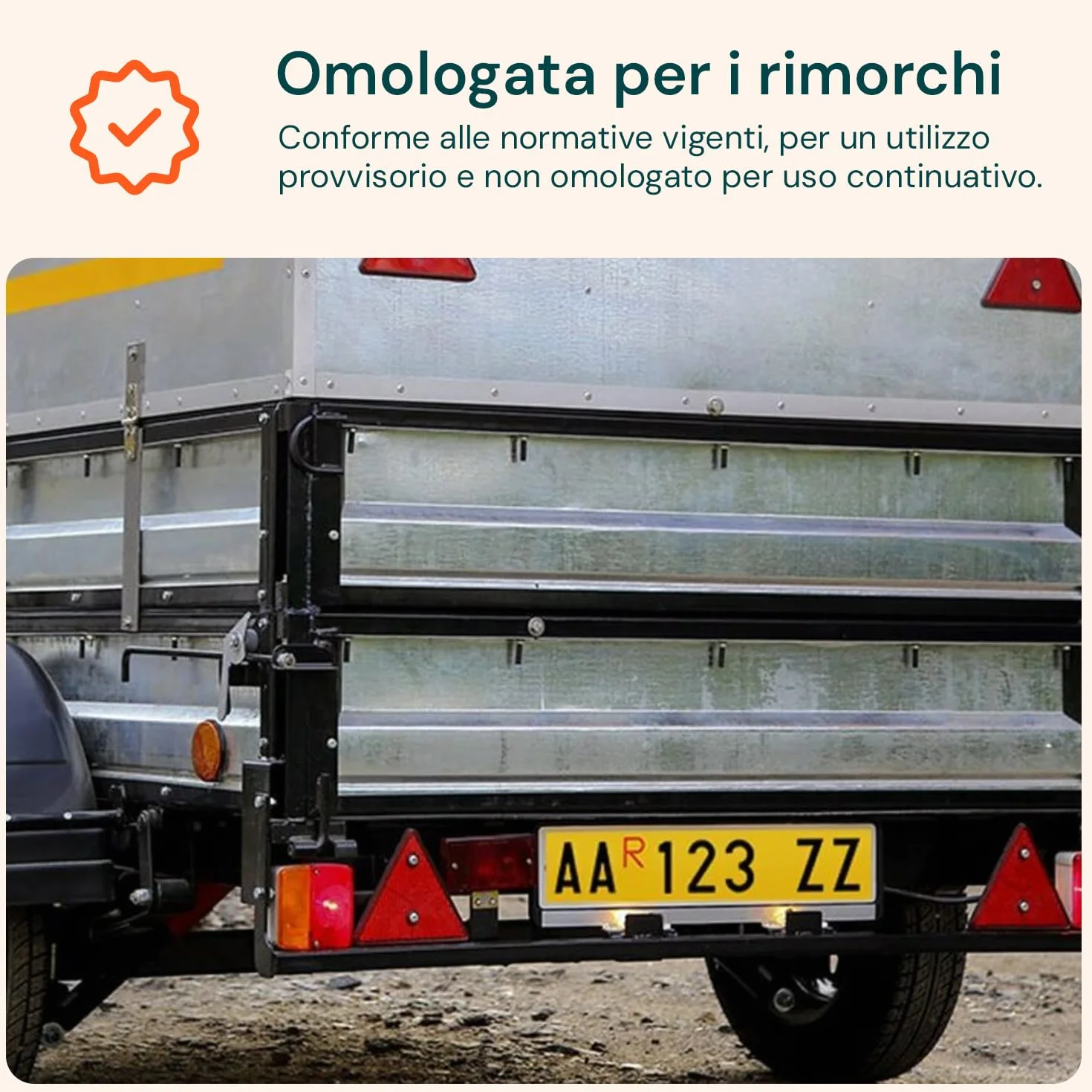 Avilia Targa Ripetitrice Provvisoria per Rimorchi 480x110mm Spaziature Pre-Delimitate per Lettere e Numeri – Alluminio Catarifrangente, Sicurezza e visibilità in Viaggio