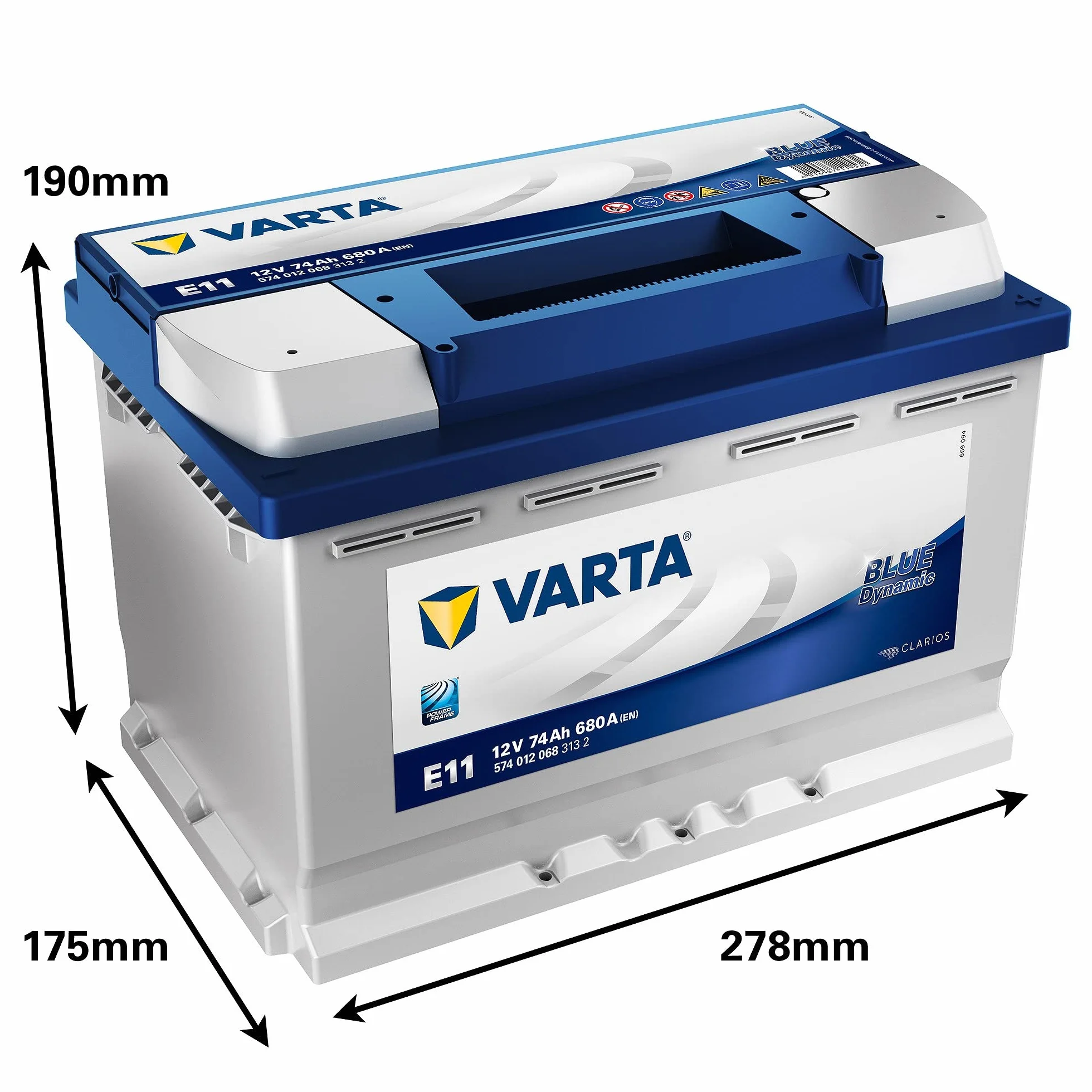 Varta E11 Batteria avviamento 5740120683132 12V 74Ah 680A (EN)