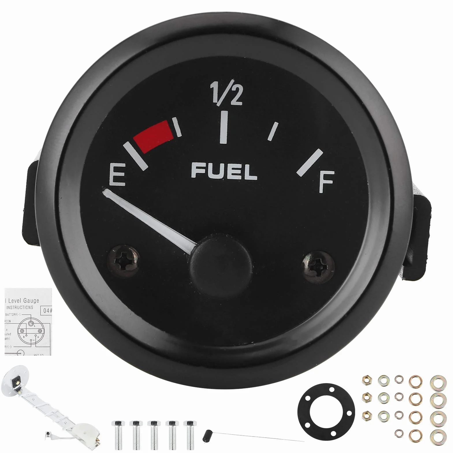 Indicatore del Livello del Carburante 2 Pollici Display Luce Bianca Sensore Galleggiamento Universale 12 V Benzina