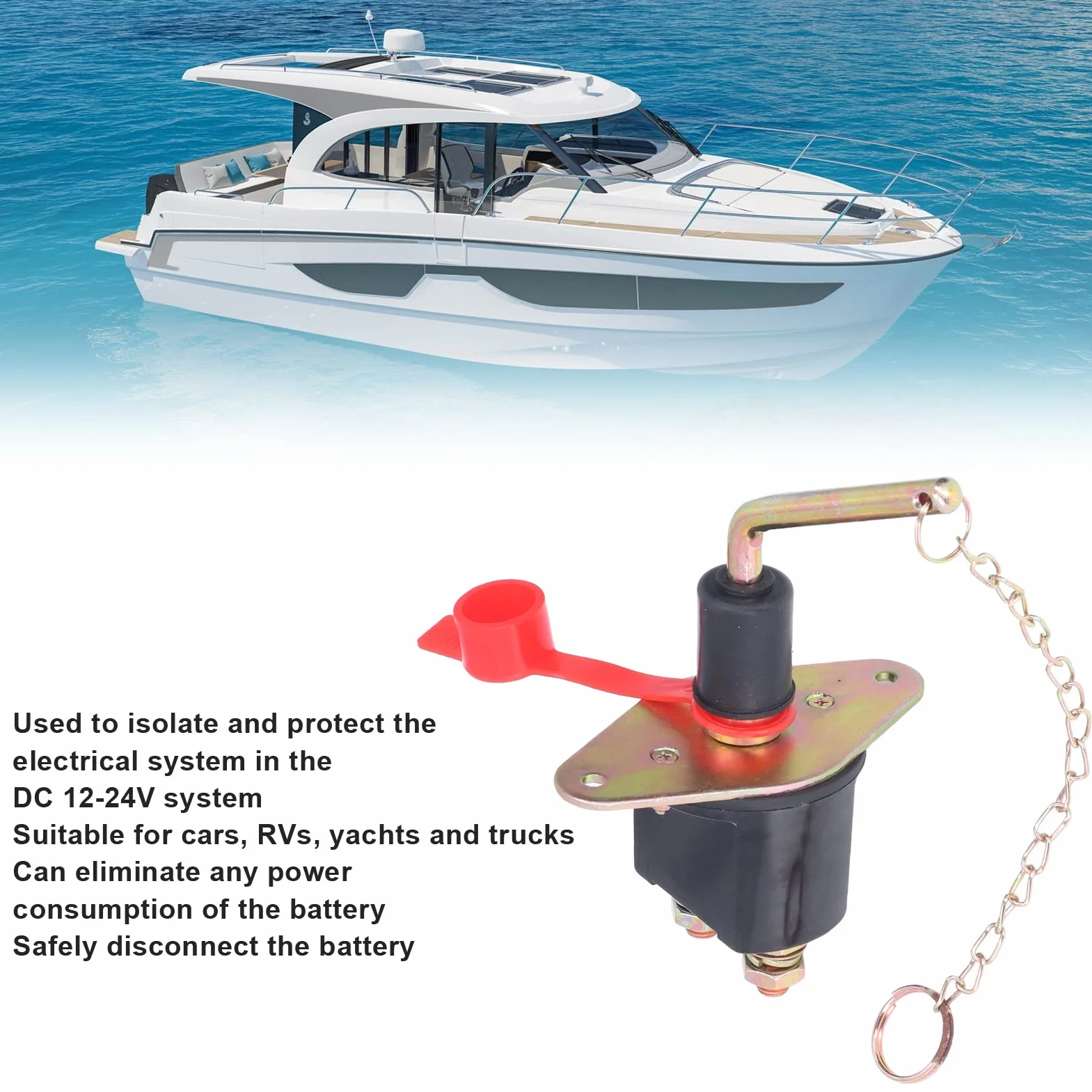 Interruttore stacca batteria, interruttore staccabatteria 300A di sicurezza 12-24V universale per camion per yacht per