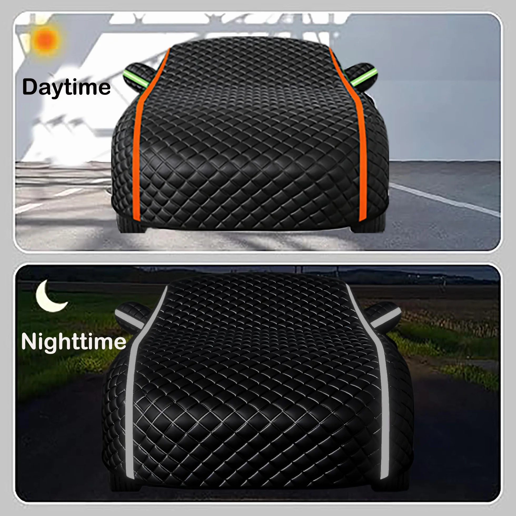 Telo Copriauto Antigrandine Imbottito per Mini Cooper Cabrio R57,Copertura Auto Antigrandine Impermeabile E Resistente Anti UV Antipolvere Vento,con Strisce Riflettenti
