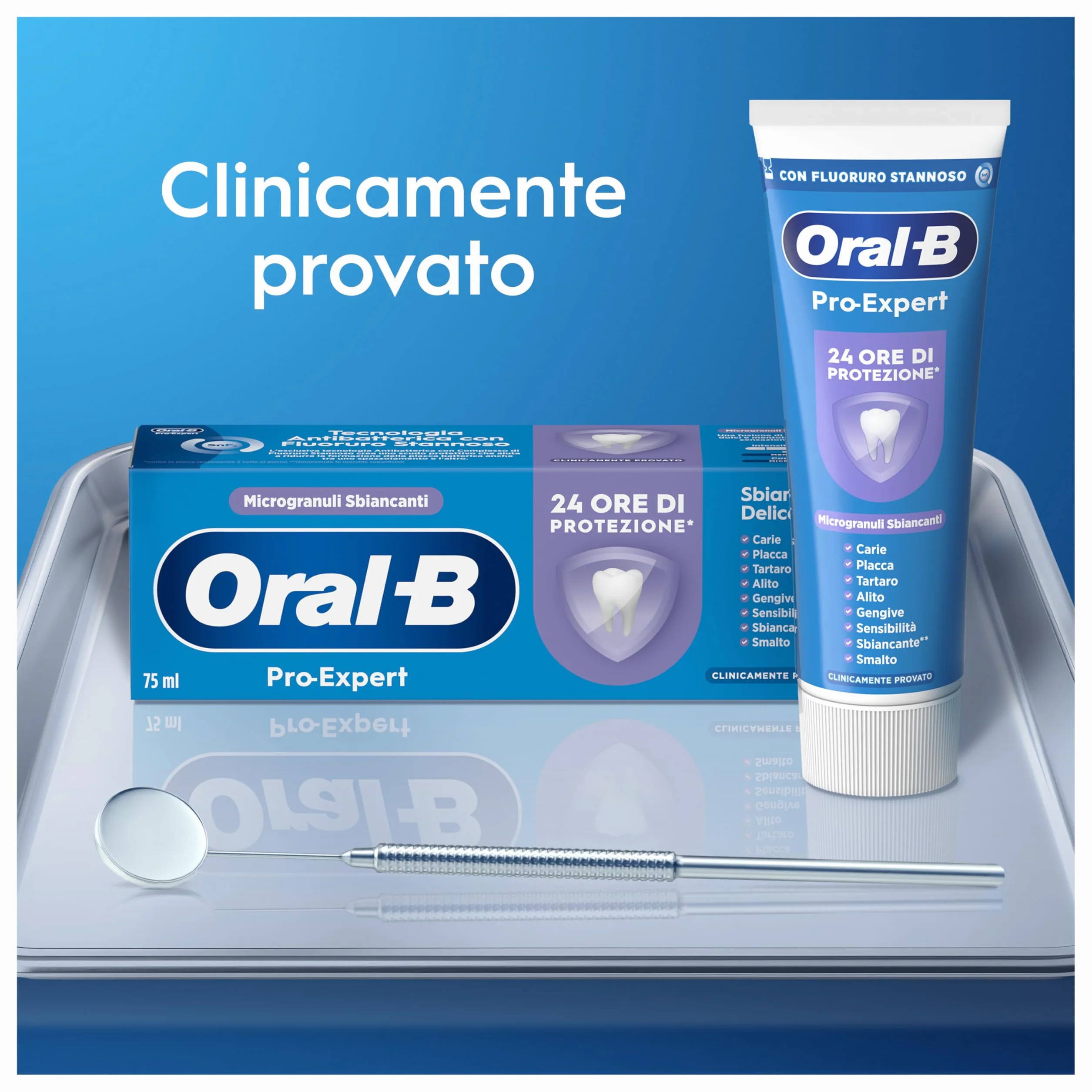 Oral-B Dentifricio Pro-Expert Sbiancante Delicato Menta Verde, 4x75ml