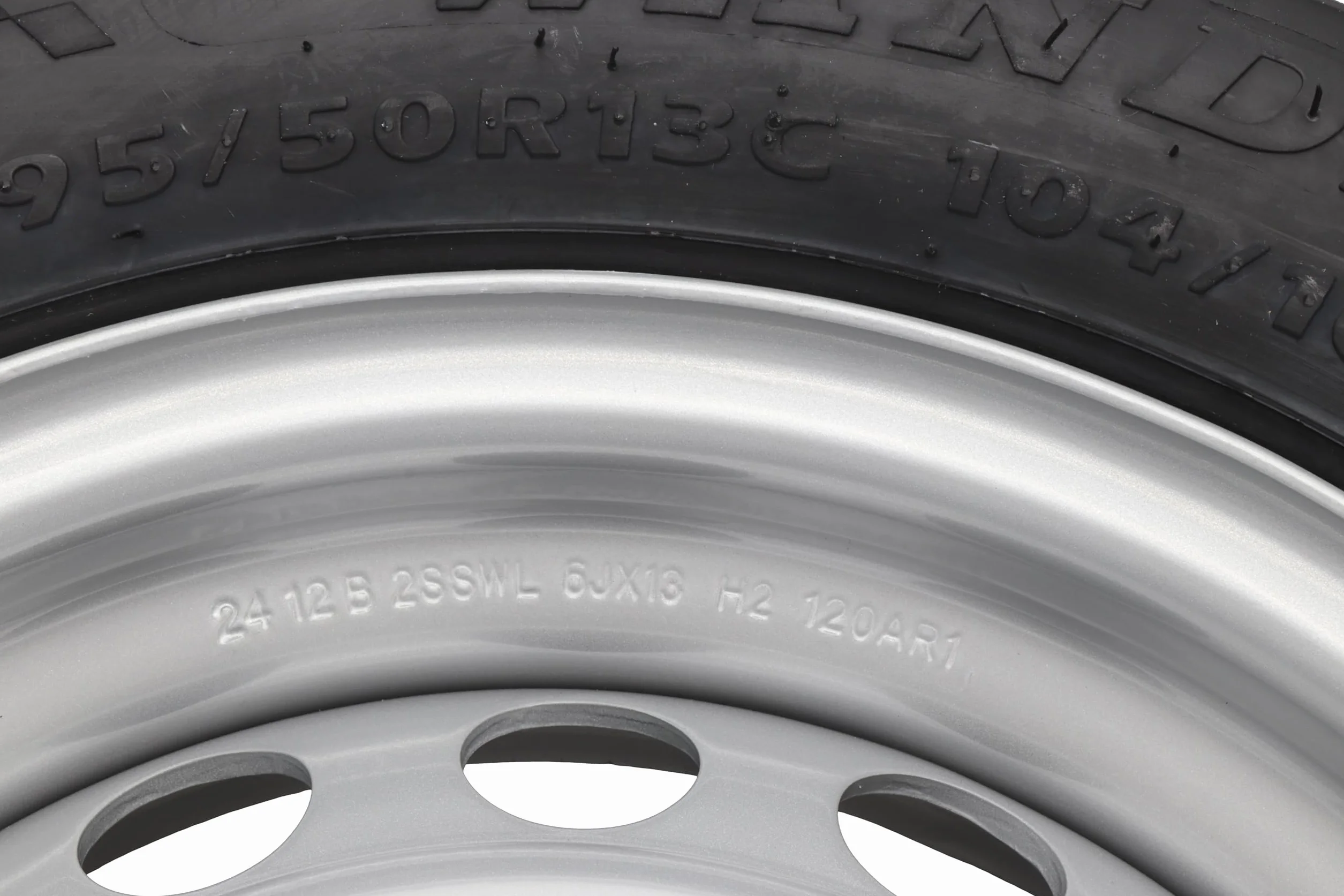 trailer parts4u Ruota completa 195/50 R 13 C per rimorchio + caravan, Pneumatici per camion su cerchione a 5 fori 6J x 13H2 ET30 LK 112 x 5, Acciaio (Steel)
