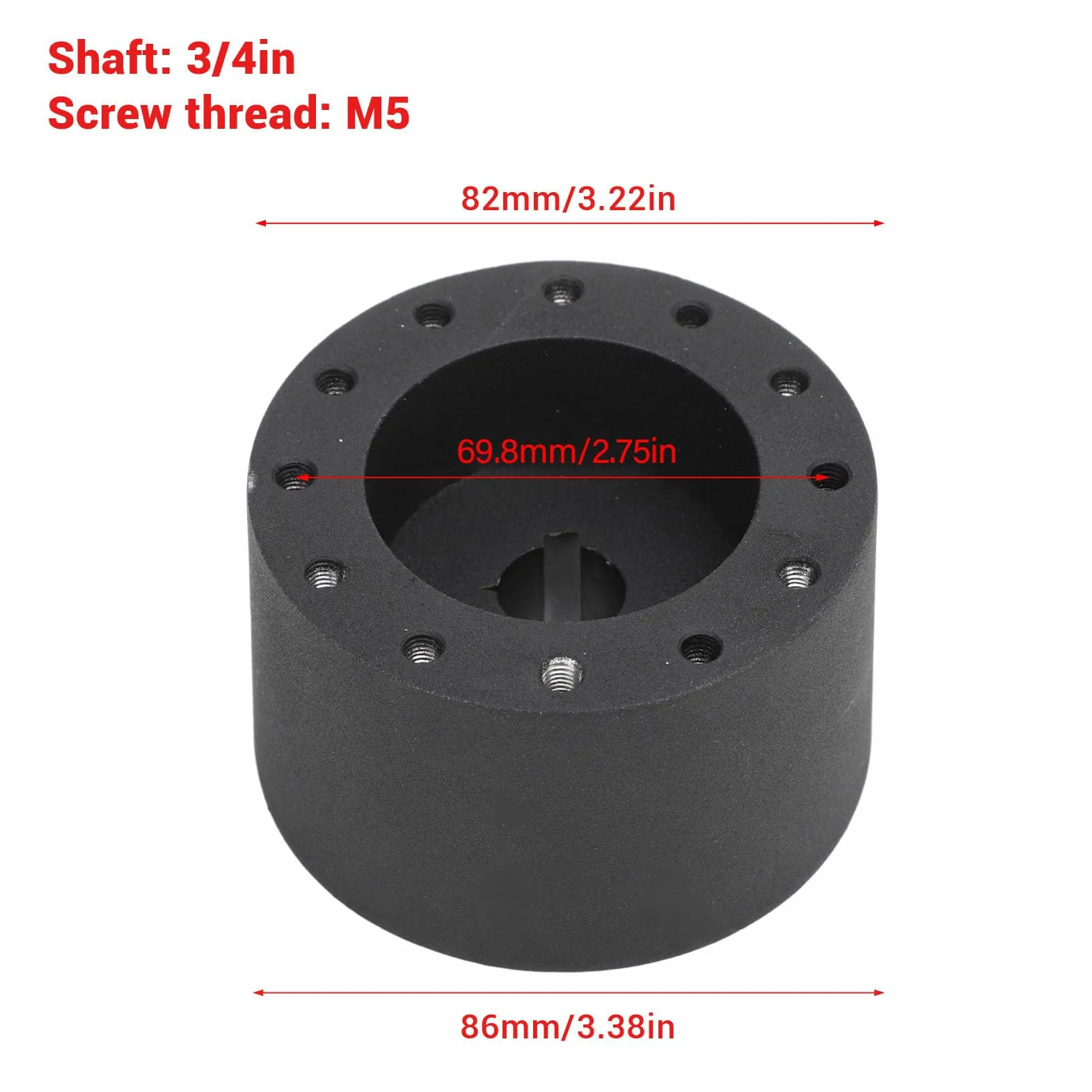 HEEPDD Adattatore per Volante Marino, Struttura, Design a 6 Fori, Chiavetta da 3/4 Pollici per Barche Compatibili Grant e NRG Adattatore per Volante Marino, Metallo Nan Altri Mezzi di