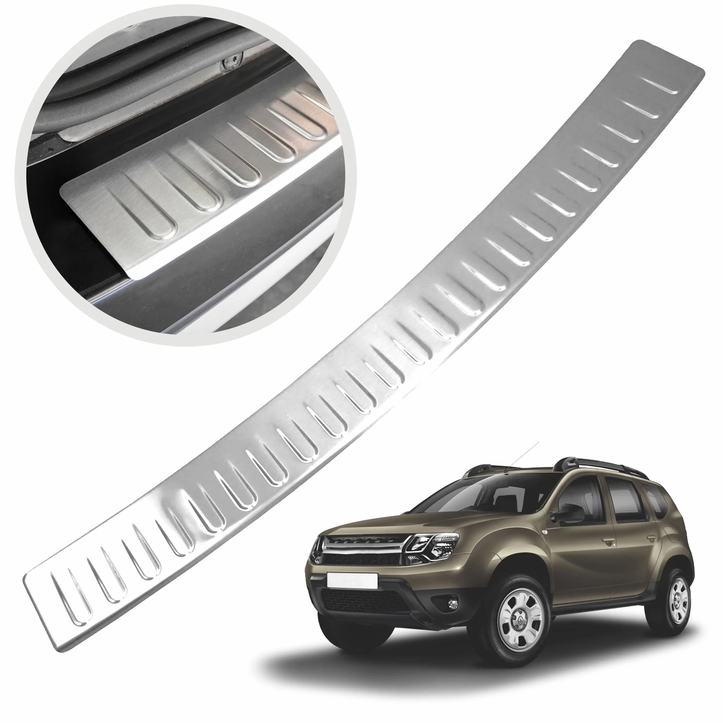 Chromemaster Protezione Paraurti Posteriore Acciaio Inossidabile INOX Spazzolato Argento Opaco Compatibile Dacia Duster 2010-2017