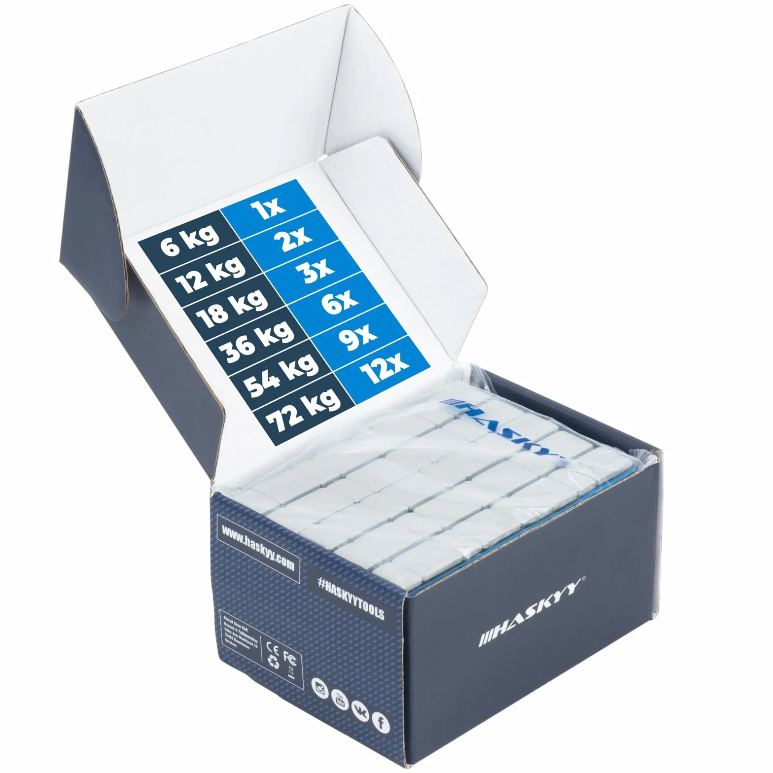 HASKYY 6Kg Klebegewichte Striscia Adesiva Pesi Equilibratura 4x5g+4x10g 100 Pezzi Á 60g