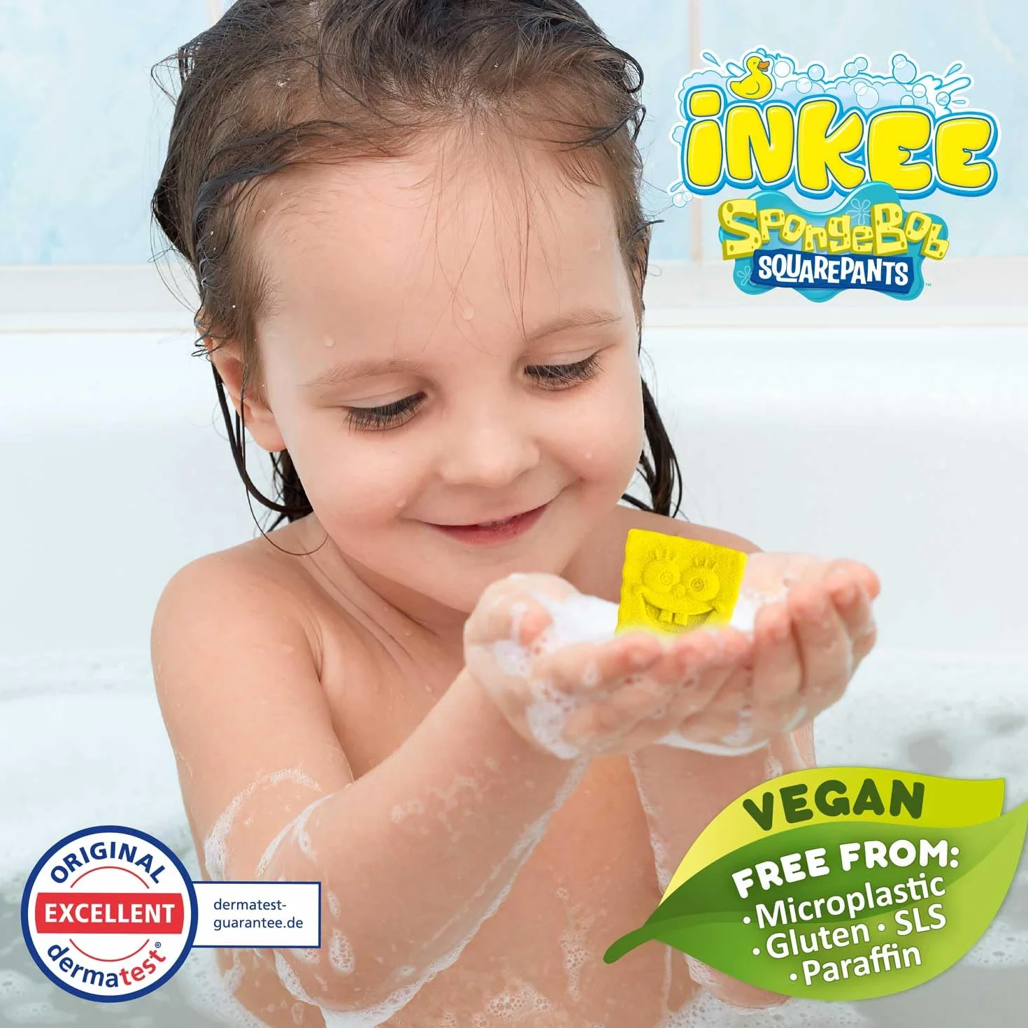 SpongeBob INKEE Mini Pack 10 set 3 bombe da bagno per bambini con forma personaggio aroma popcorn