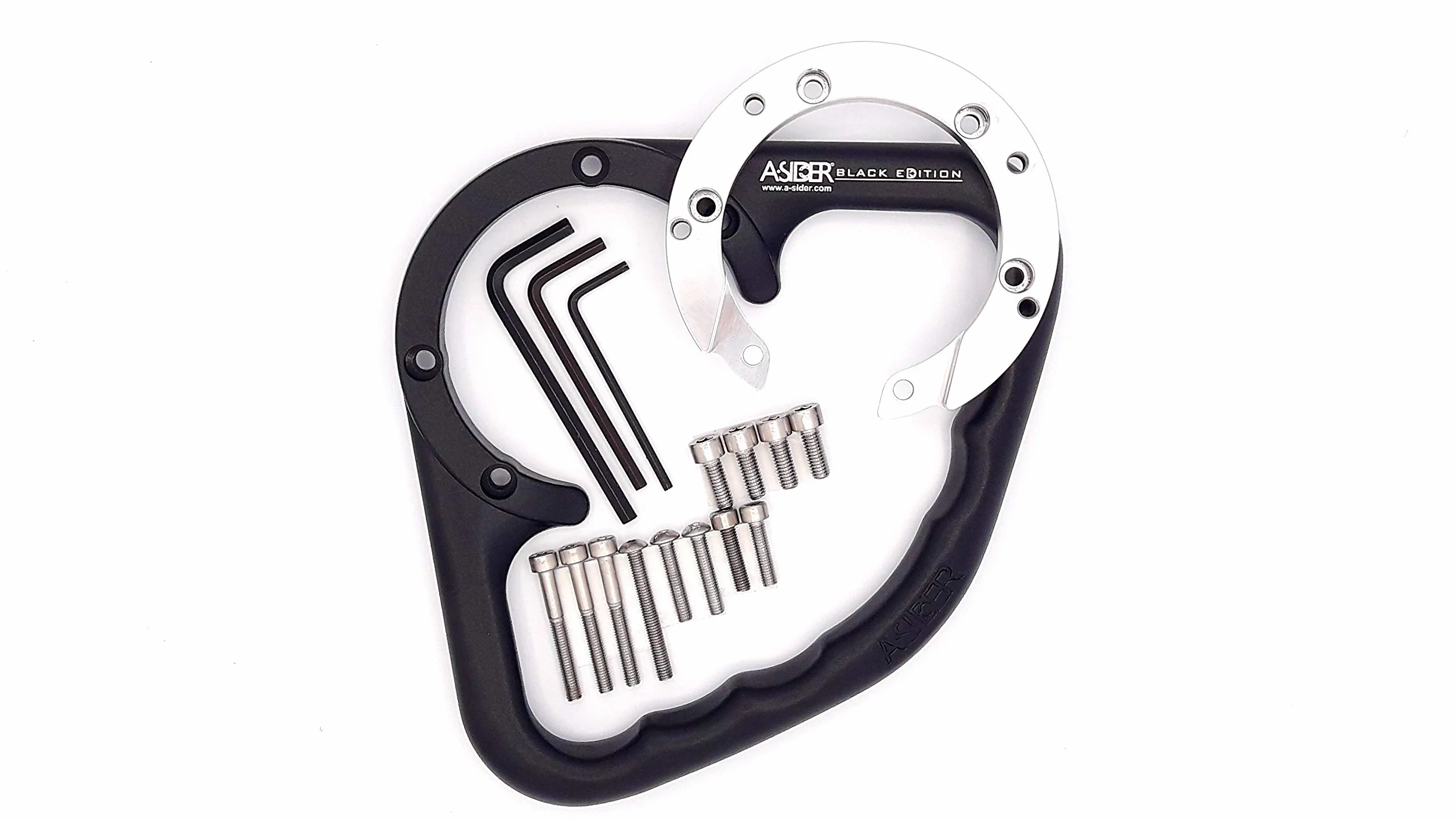 Moto Maniglia Serbatoio Nero A-SIDER Passeggero, compatibile con modelli MV Agusta, Triumph e Aprilia con tappo serbatoio a 6 viti. Verificare la compatibilità con il venditore.
