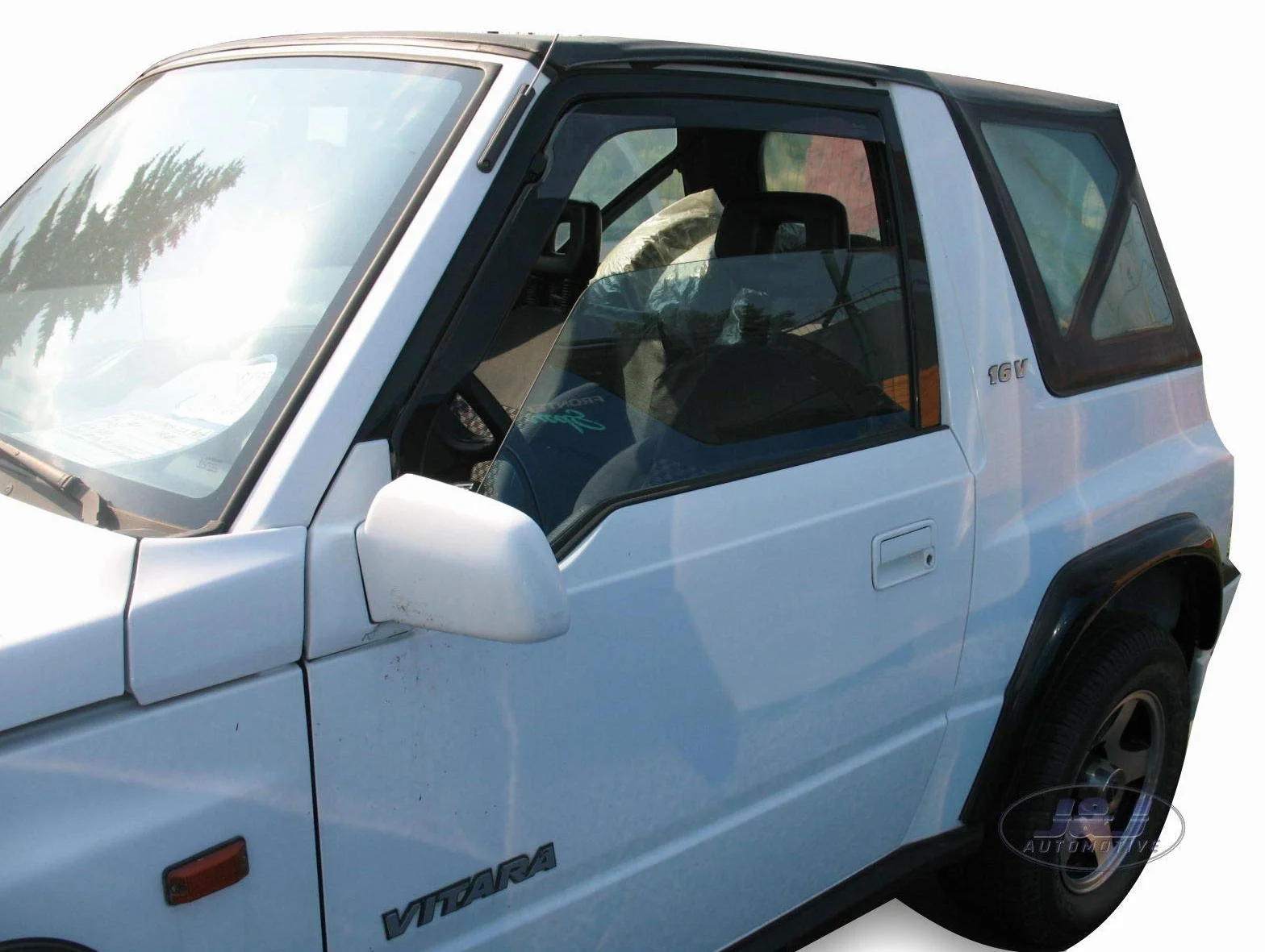 J&J AUTOMOTIVE Deflettori d'Aria per Suzuki Vitara ET 2-Porte 1989-1998, Set da 2 Pezzi Nero Fumé Oscurato Heko