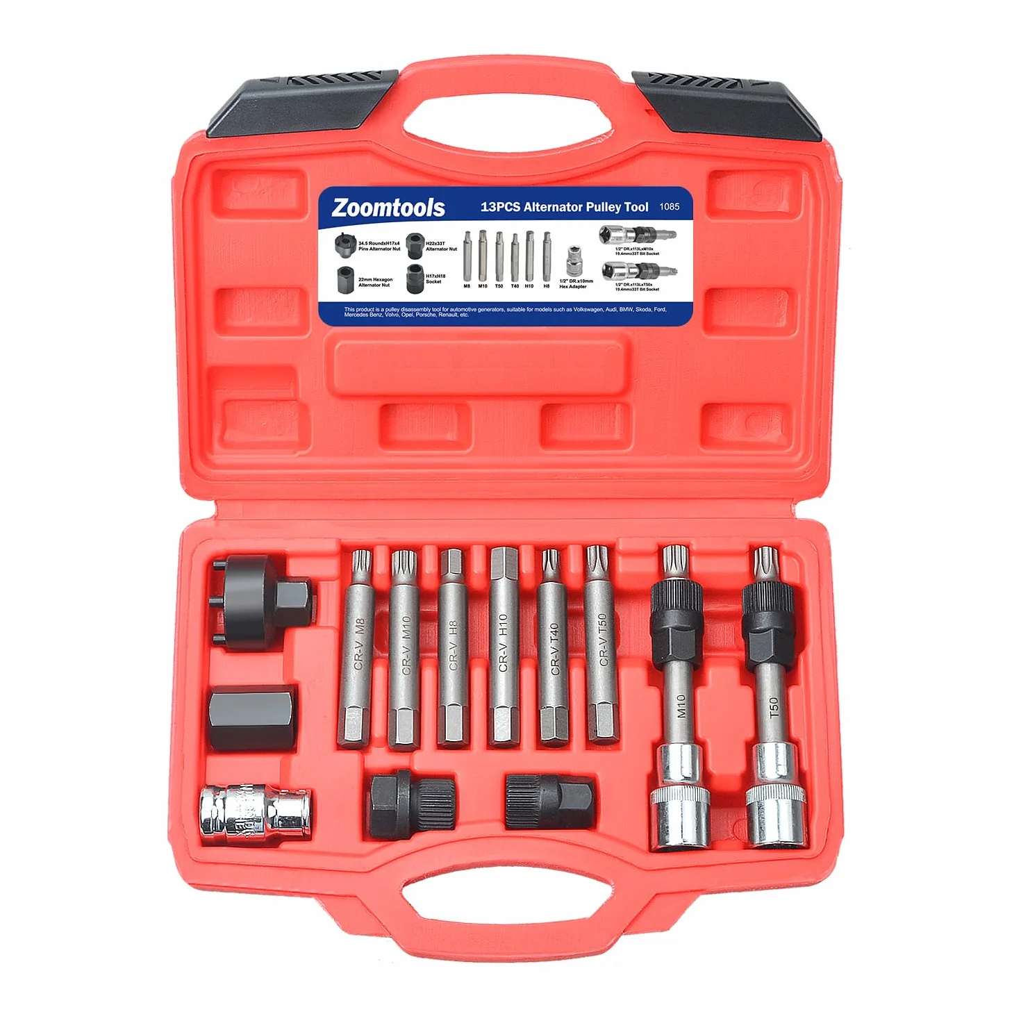 13 pezzi Kit di strumenti per la rimozione della puleggia dell'alternatore Strumento per la rimozione della puleggia dell'alternatore Strumenti per l'estrattore di disaccoppiamento