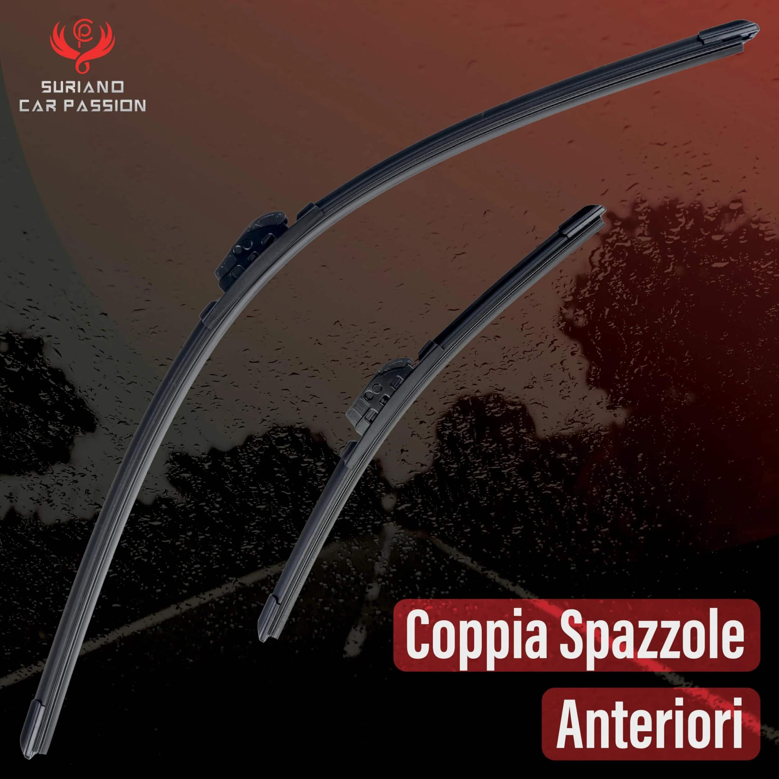 Coppia Spazzole Tergicristallo Compatibili FIAT 500 2007+ 500 ABARTH 60 35 cm Aero Flat