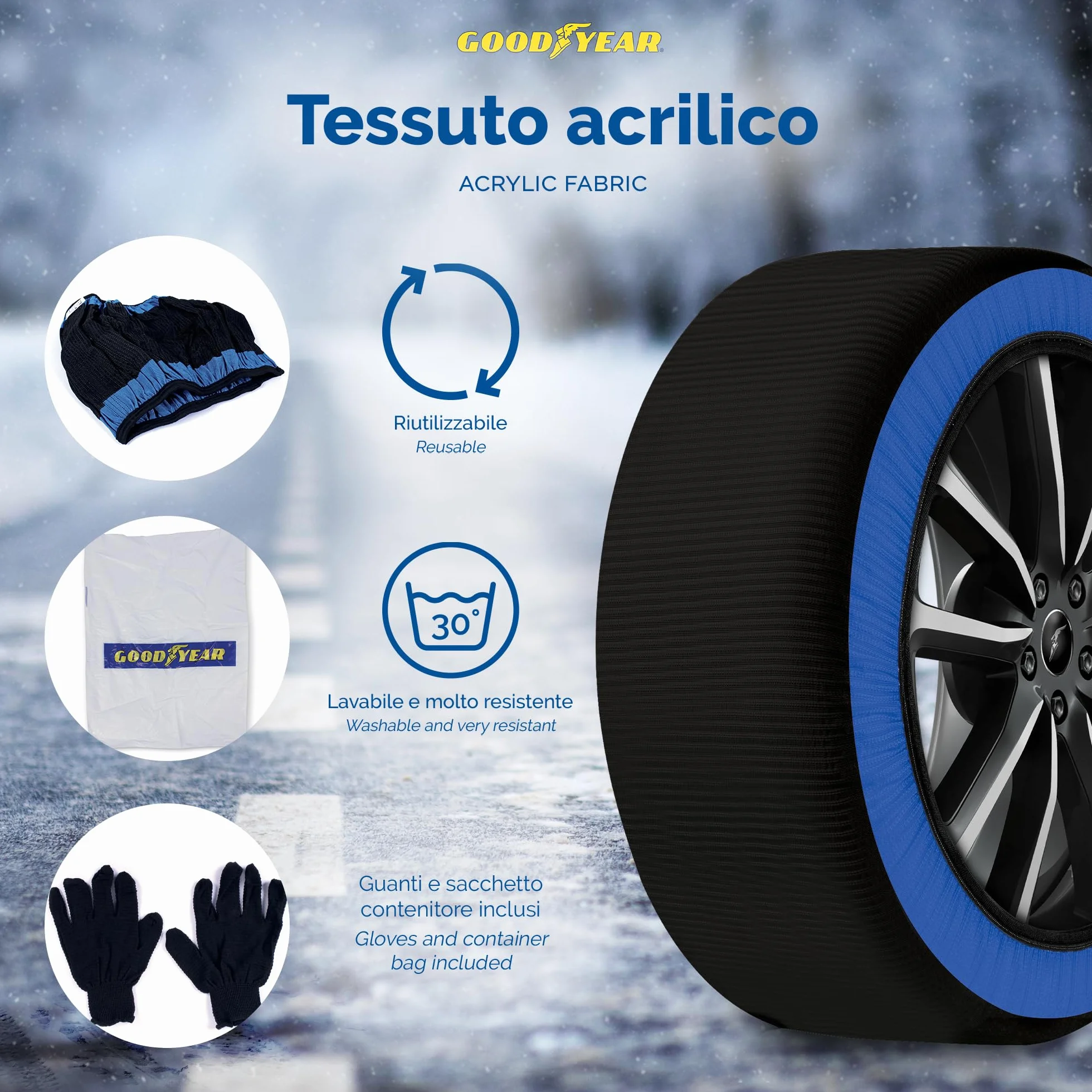 Goodyear Star Gripper Catene da Neve Tessuto Omologate EN 16662-1:2020 XL R14-R21