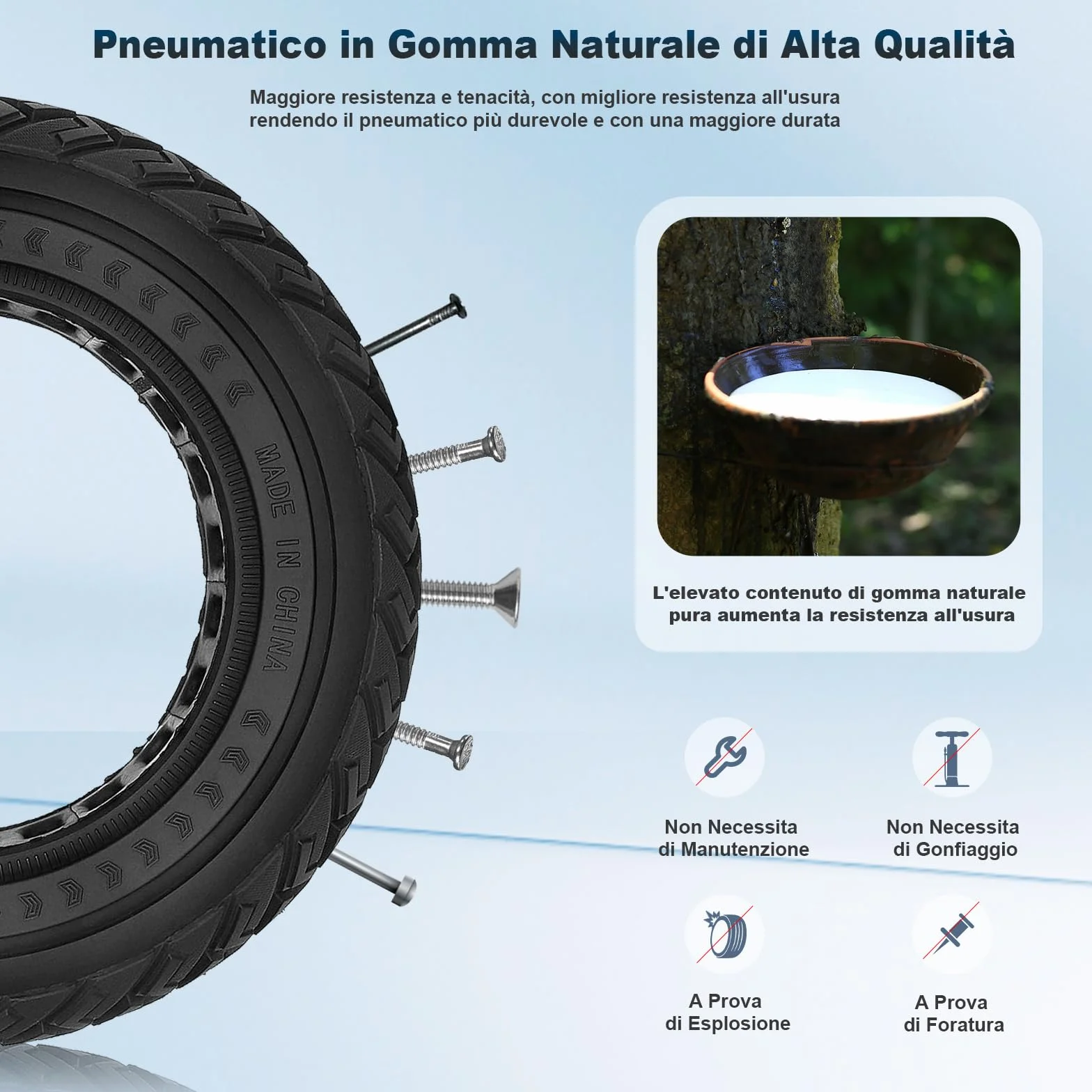 8,5 x 3 Pneumatici Solidi per KUKIRIN G2 Pro/KUKIRIN X1/Zero 9/Vsett 8/9/9+/Inokim Light 2 Monopattino Elettrico 8 1/2 x 3 Ruote di Ricambio in Gomma Piena, Pneumatici di Ricambio Pieni