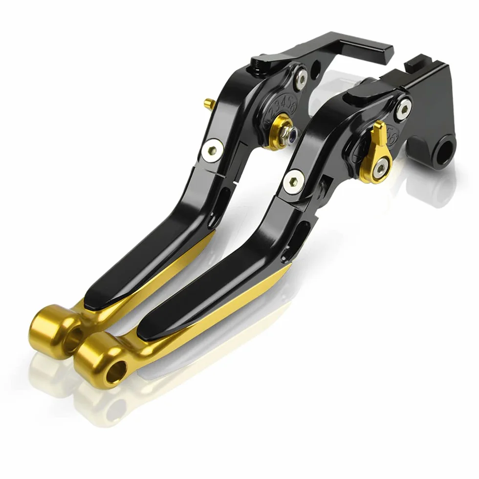 Regolabile Leva Frizione Freno Set per Honda HORNET CB599 CB600F 1998-2006 CB919 CB900F 2001-2008 CBR600F2 F3 F4 F4i 1991-2007 CB400 CB400SF CB400VTEC 1992-1998 Nero+Giallo