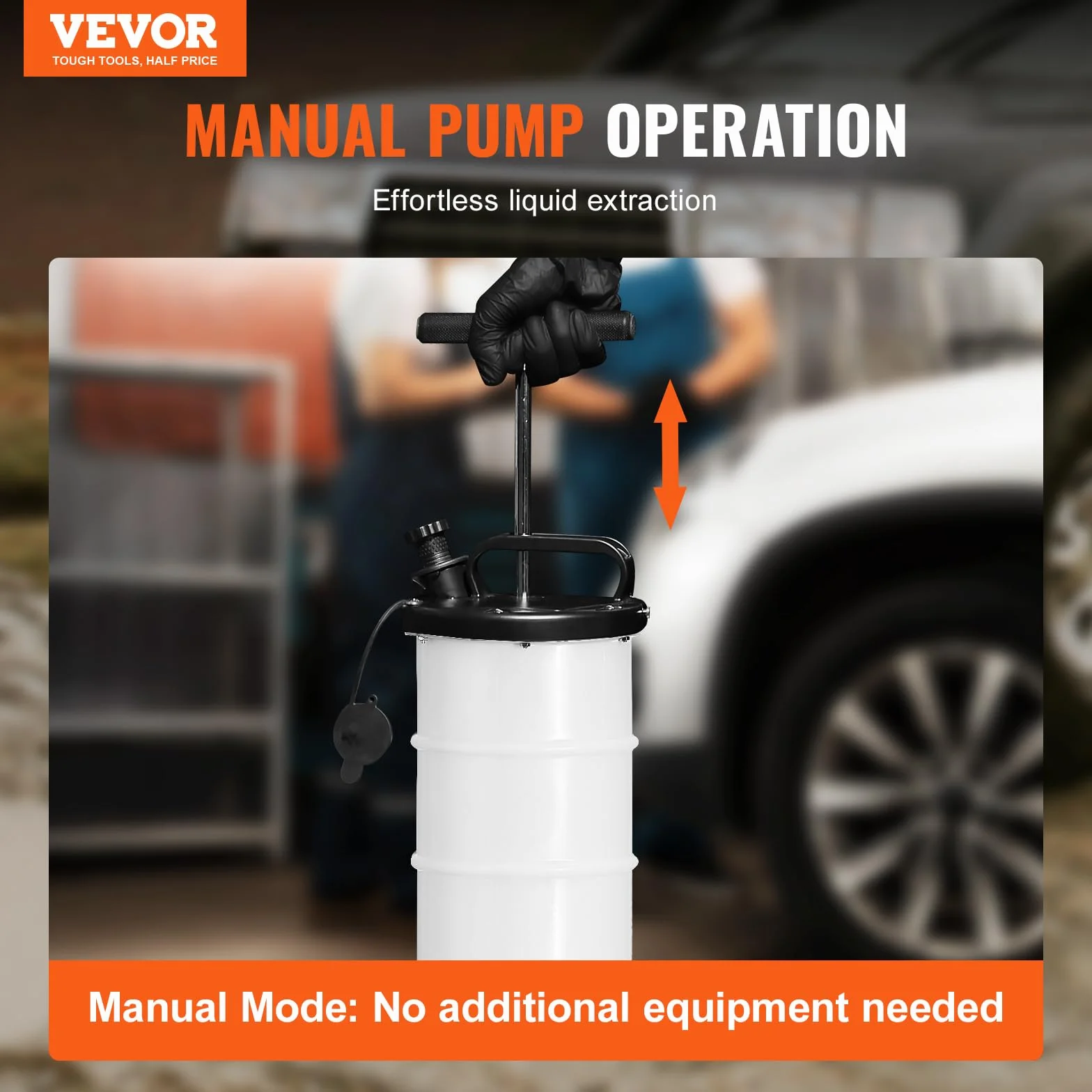 VEVOR Estrattore di Fluidi Pompa a Vuoto per Cambio Olio 6,5L Kit Aspiraliquidi Auto