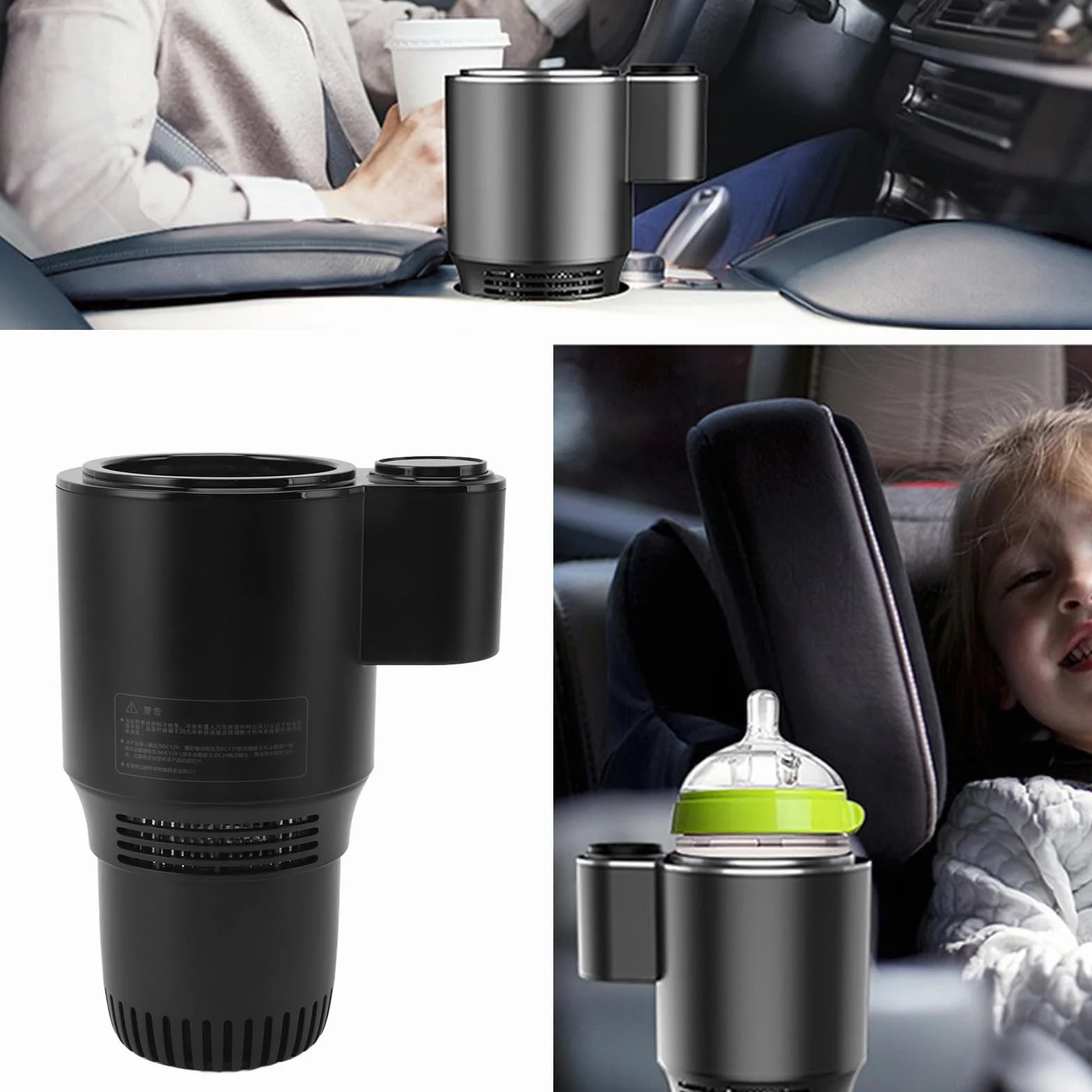 2 in 1 Smart Car Cup Warmer Cooler, 12V 36W Car Raffreddamento e Riscaldamento Portabicchieri, Touch Control, Tazza da Viaggio di Raffreddamento per Auto Universale Intelligente