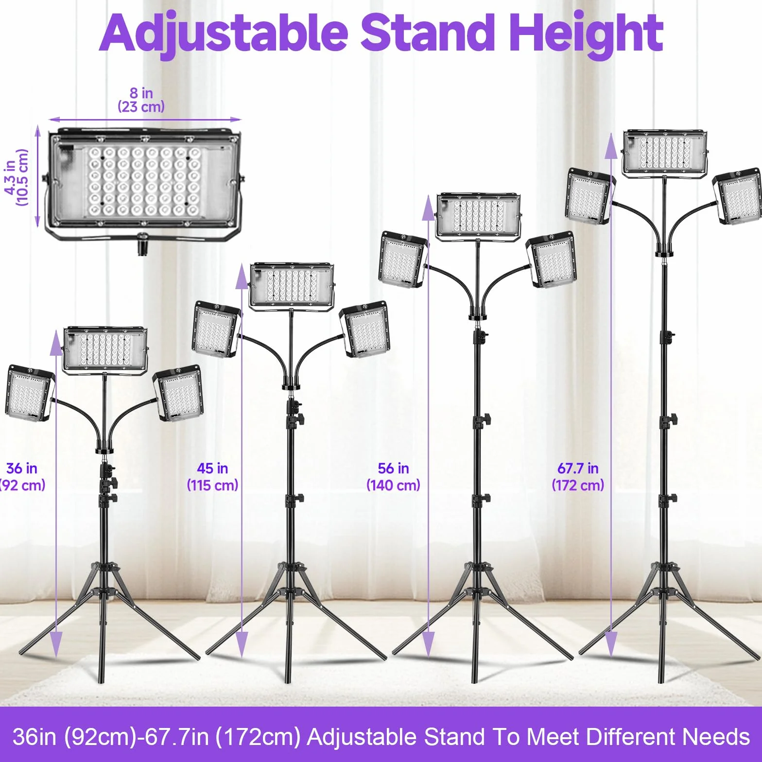 Lampada Abbronzante a Tre Teste 144 LED Viso Corpo Altezza Angolazione Regolabili
