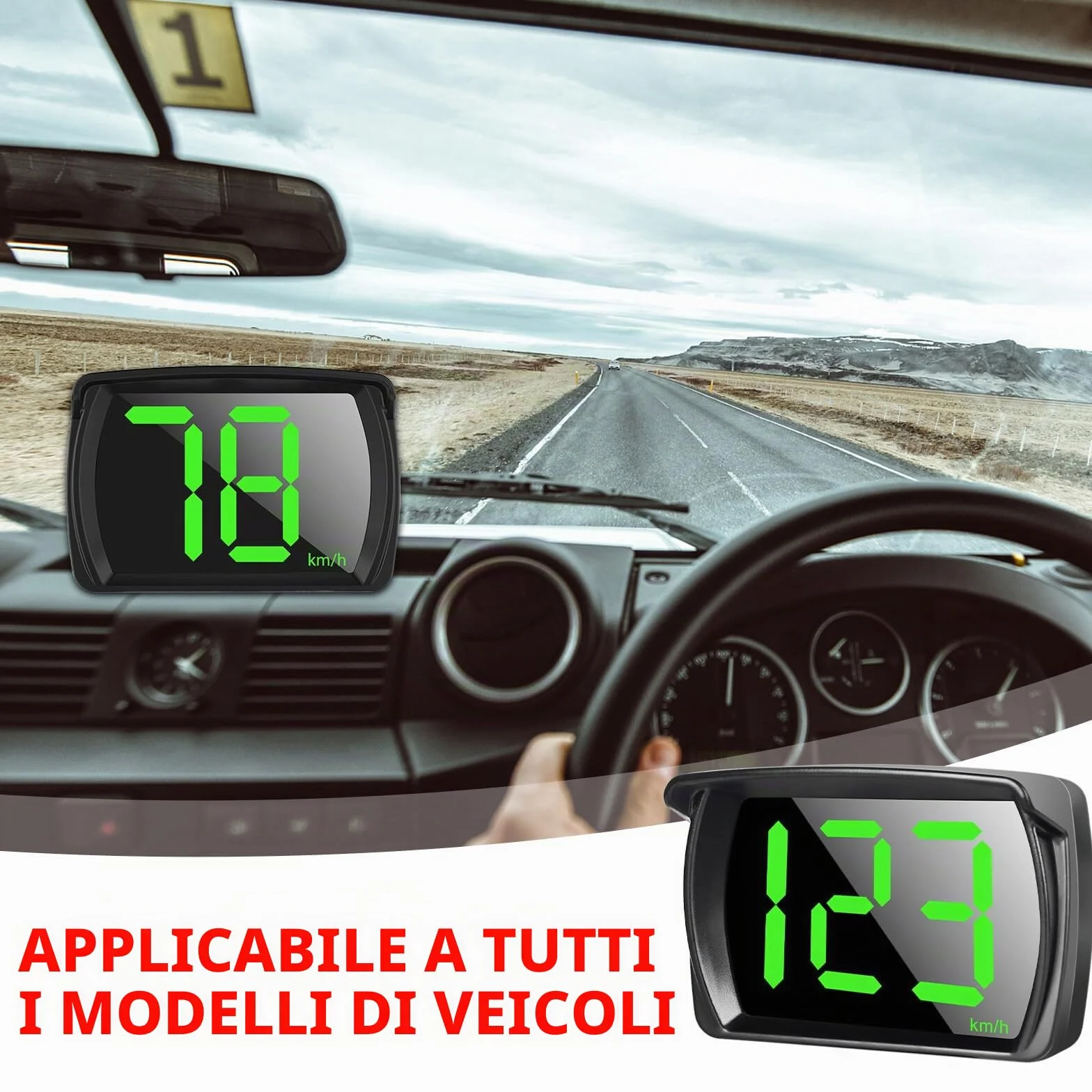 Aicharynic Head Up Display Auto HUD: Tachimetro Digitale Universale con GPS + Beidou Dual Chip USB KMH