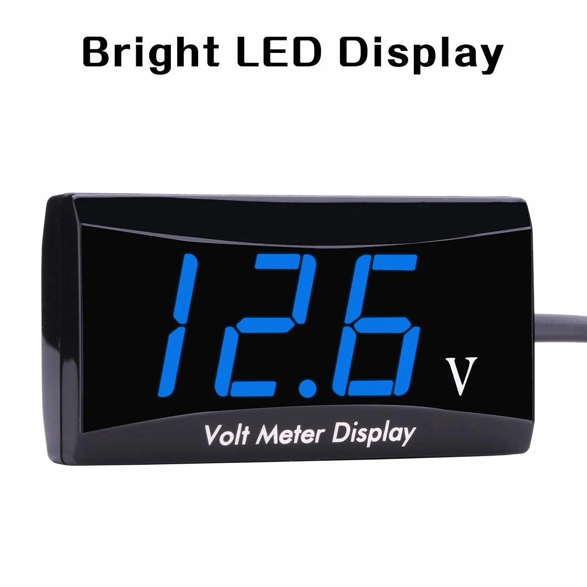 DollaTek Voltmetro Digitale con Display a LED misuratore del Pannello per Moto da Auto DC 12V - Carattere Blu