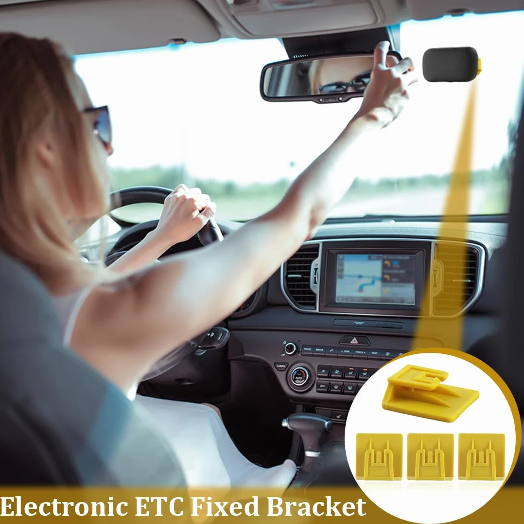 Clip Supporto per T.pass - 1 Pezzi Clip per Telepedaggio 2019 Sistema di Fissaggio Removibile, 3 x 3 cm, Porta T.pass per auto,Clip di supporto per Telepedaggio (modello T.Pass 2019) per auto