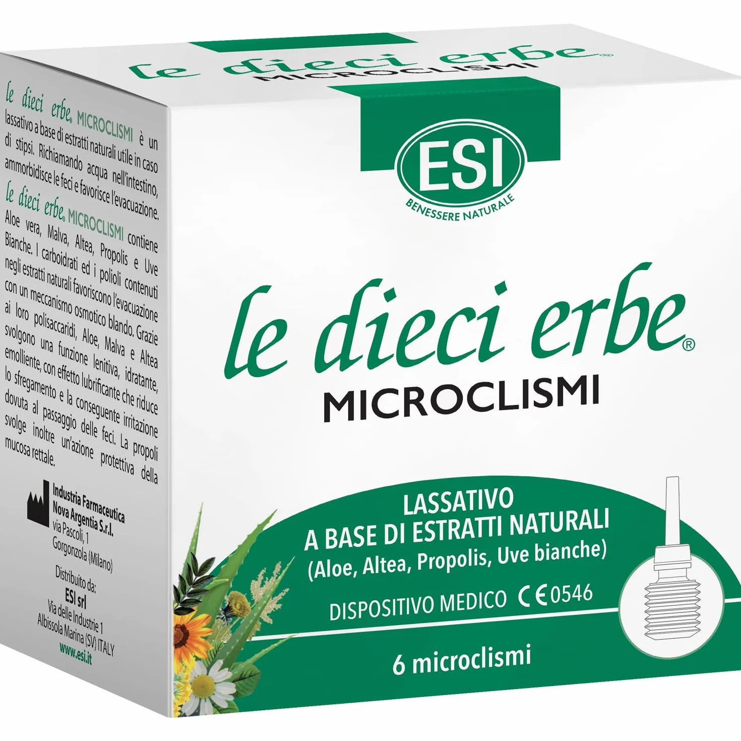 Le Dieci Erbe Microclismi ESI 6 Pezzi