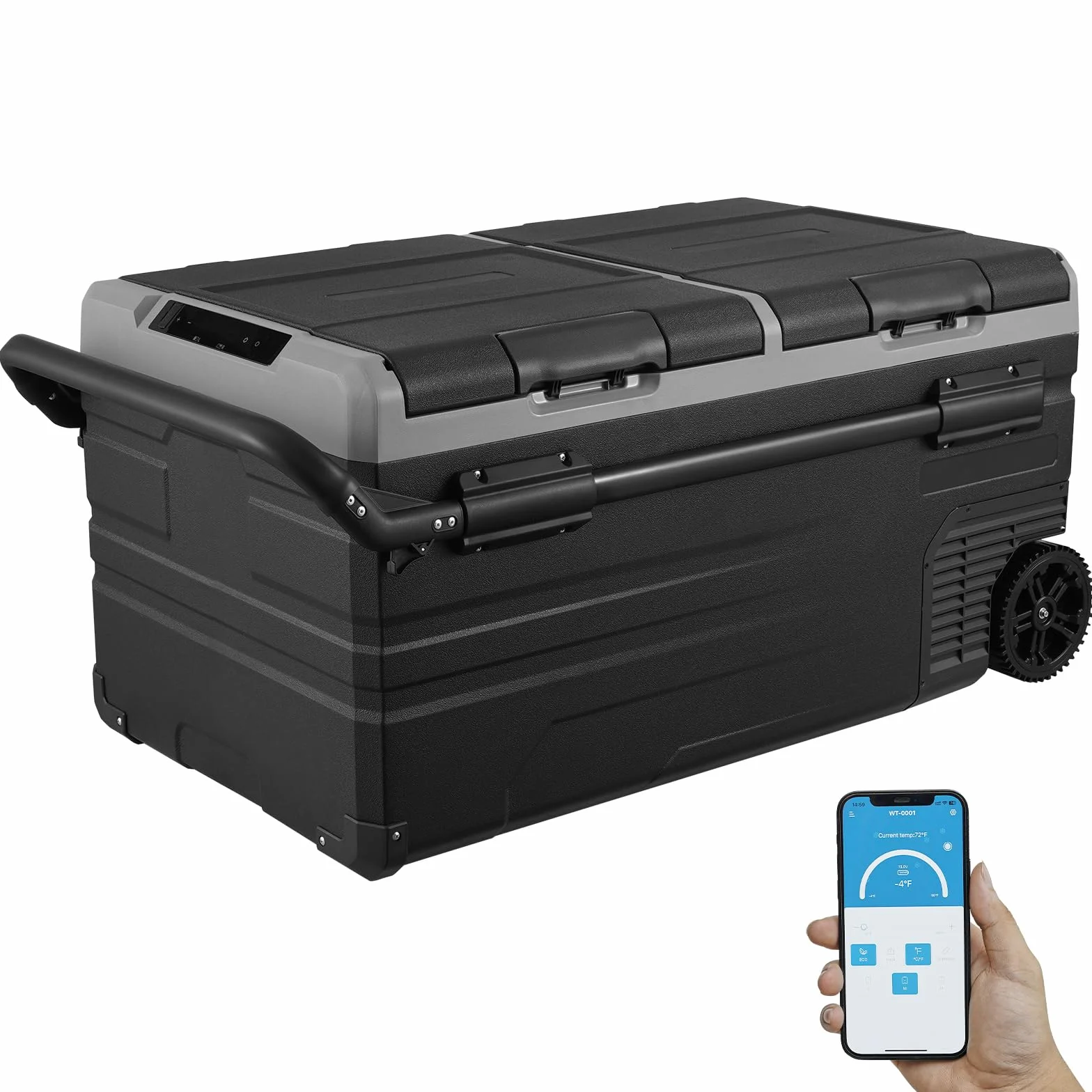 VEVOR Frigorifero Auto Congelatore Portatile Doppia Zona 95 L 12 Volt -20~20 ℃ Compressore 12/24 V CC 100-240 V CA per Campeggio Camper