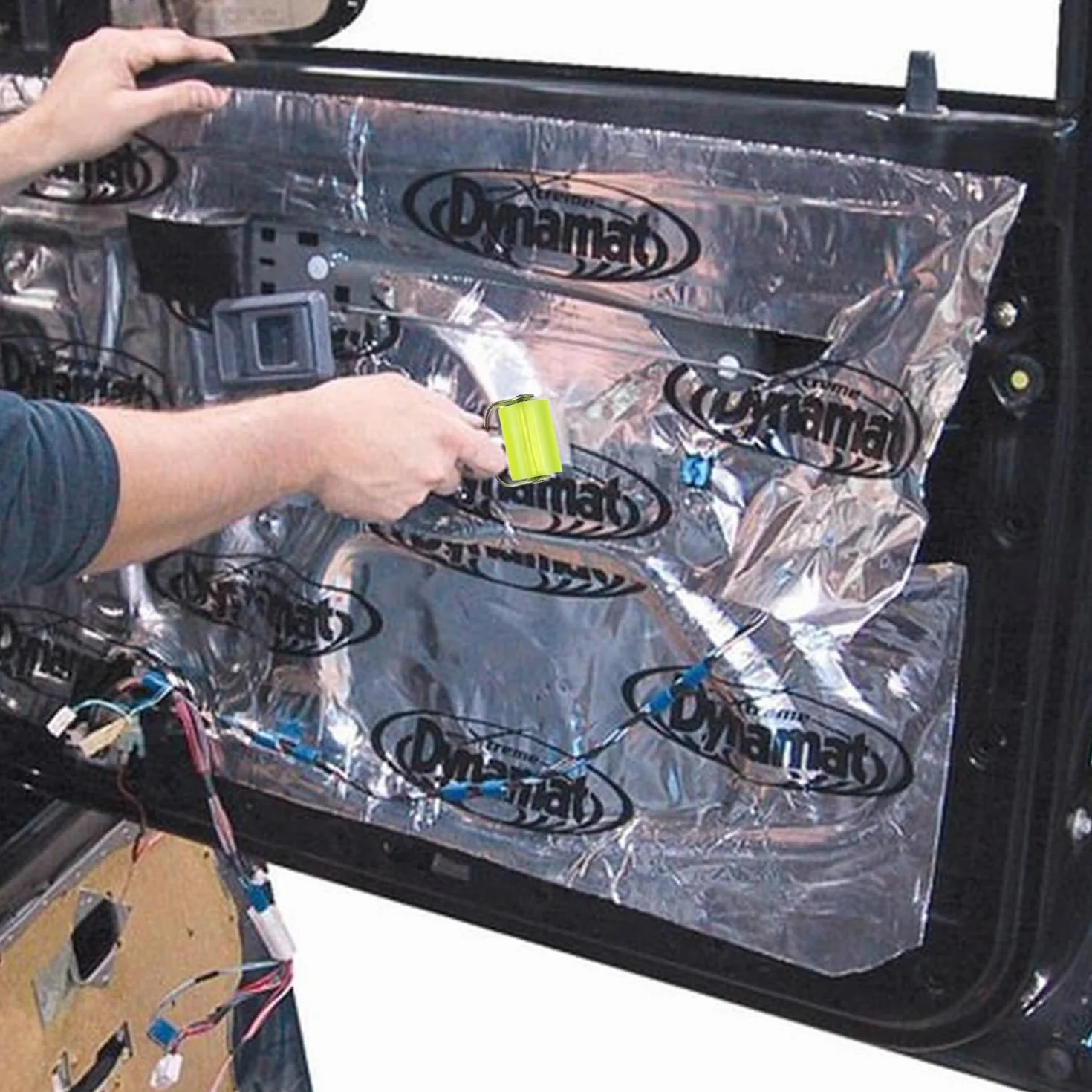 Rullo di spinta, 2 pezzi, rullo di gomma con 2 spatole di pellicola, strumento di protezione acustica, rullo di pressione per auto, rullo di tenuta in gomma, resistente al calore, per sigillatura e