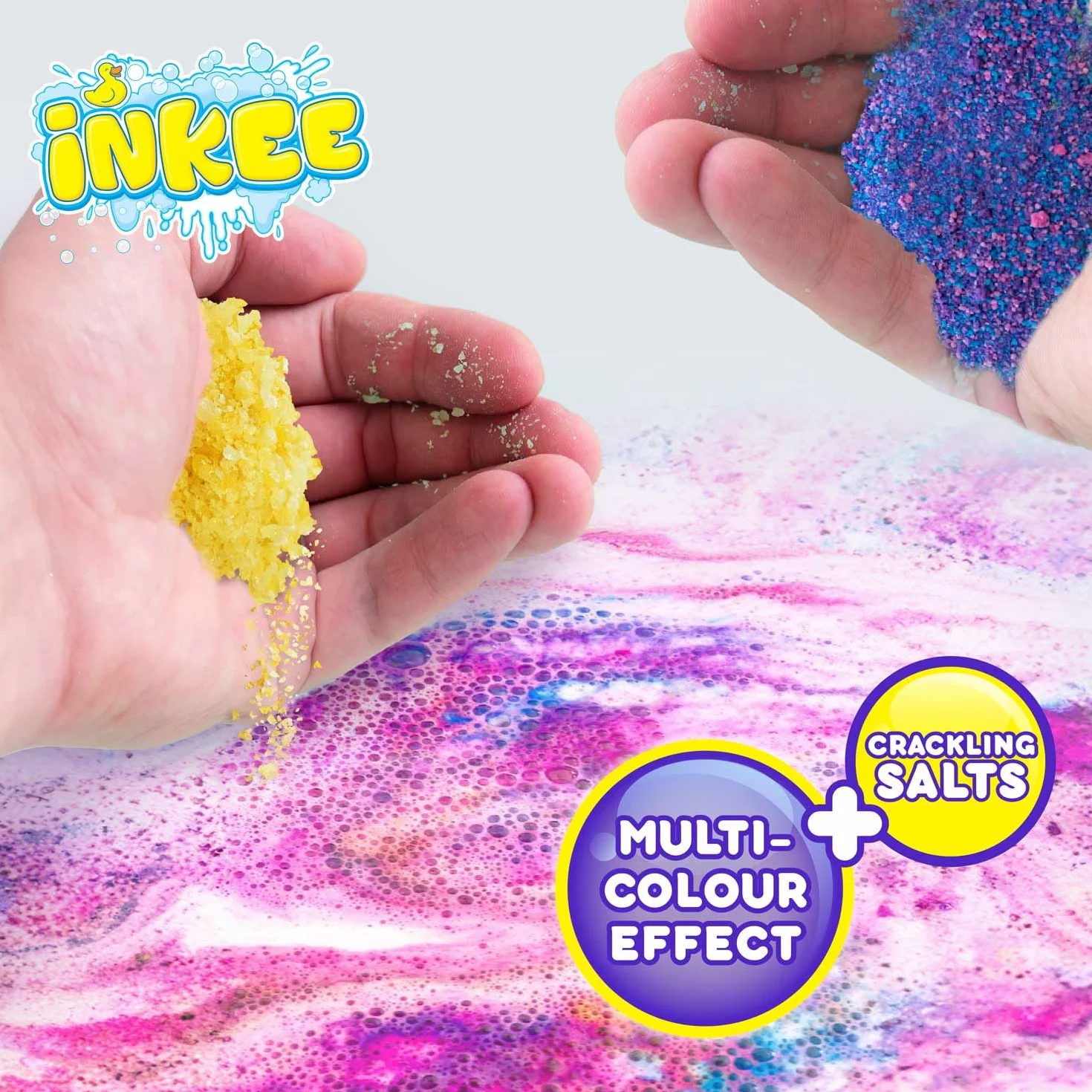 INKEE Bath Dust Galupy Mermaid Polvere di Sirena per la Vasca Sali da Bagno Effetto Crepitante Aroma Frullato di Banana