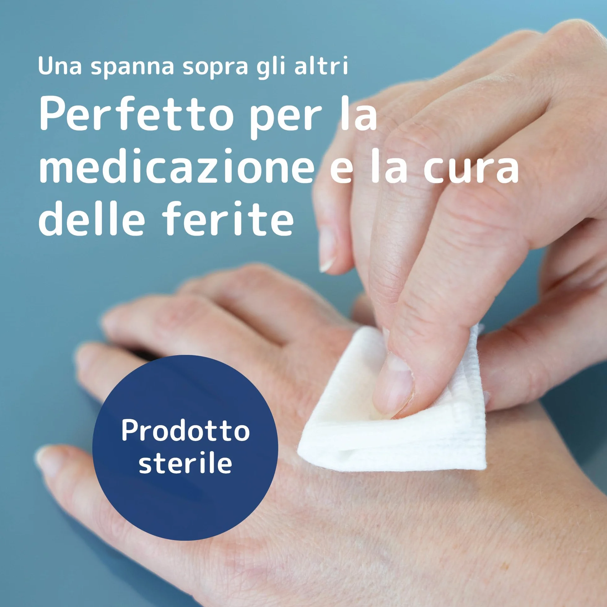 ABENA comprime 125 pezzi medicazioni sterili in tessuto non tessuto 4 strati 7,5 x 7,5 cm