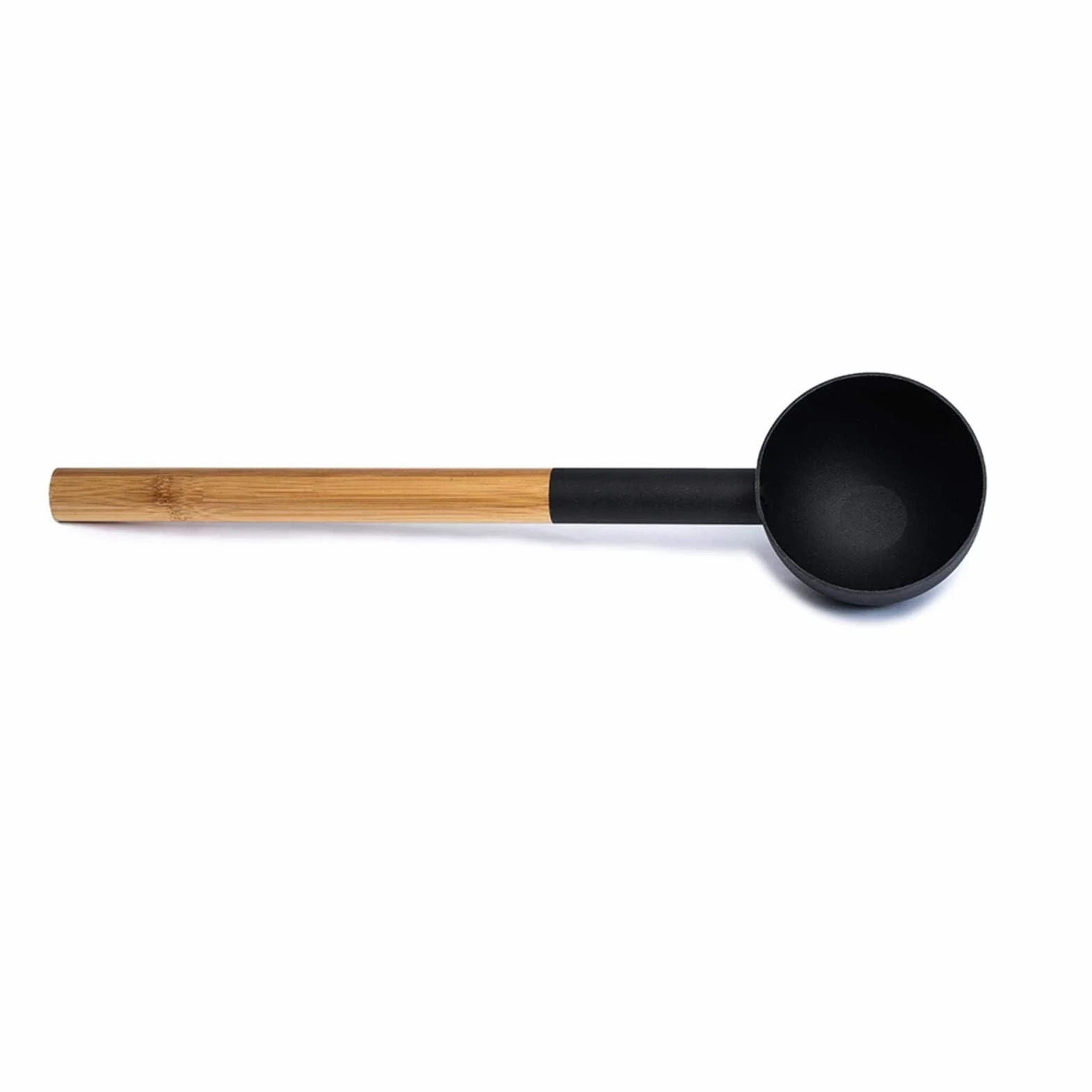 Sauna in Alluminio 7 l Nero con Manico Lungo e Cucchiaio in Legno