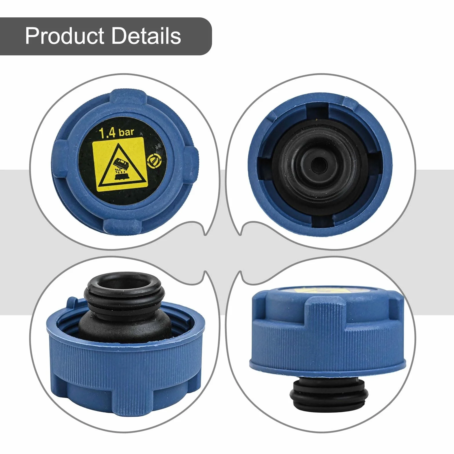 Tappo di ricambio per serbatoio di espansione, compatibile con Lancia, coperchio del serbatoio del liquido refrigerante, copertura in plastica ABS blu per Panda Punto 500 Nemo Bipper, OEM 46799364