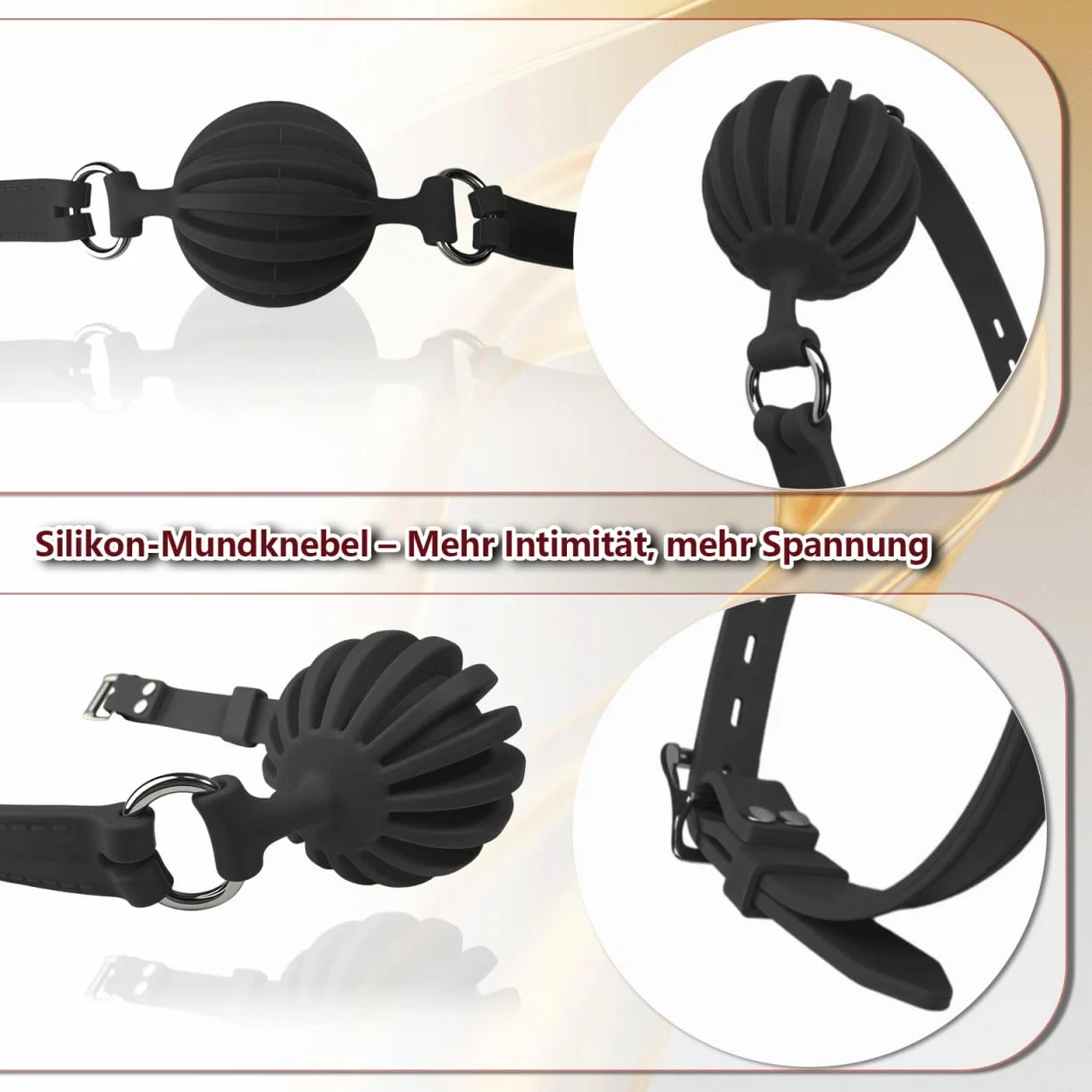 Ball Gag Silicone BDSM Bocca Gag Breathable Black 4.5cm Gioco di Ruolo Sessuali per Coppia