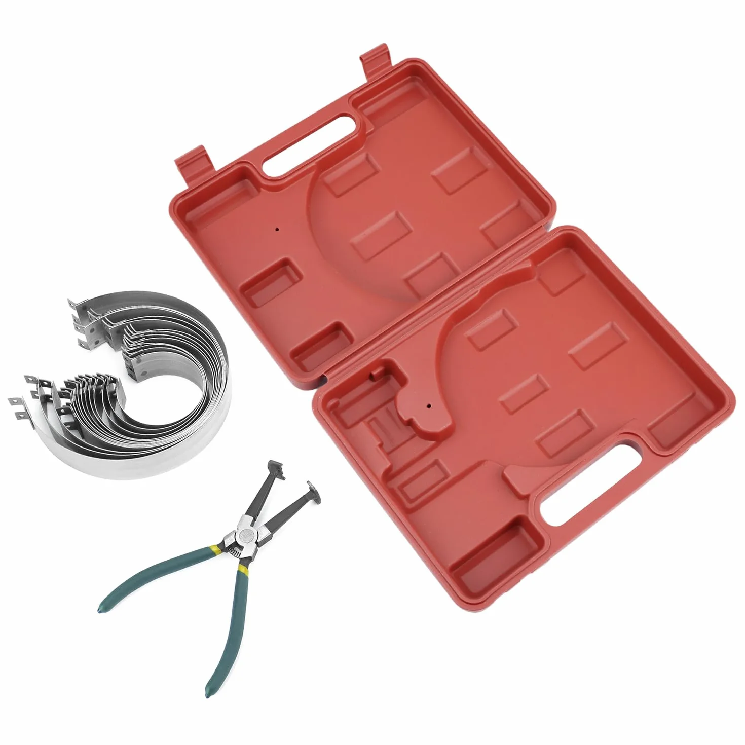 QWORK Set compressori a pistone con pinze 62-145 mm per SUV camion trattori automobili custodia