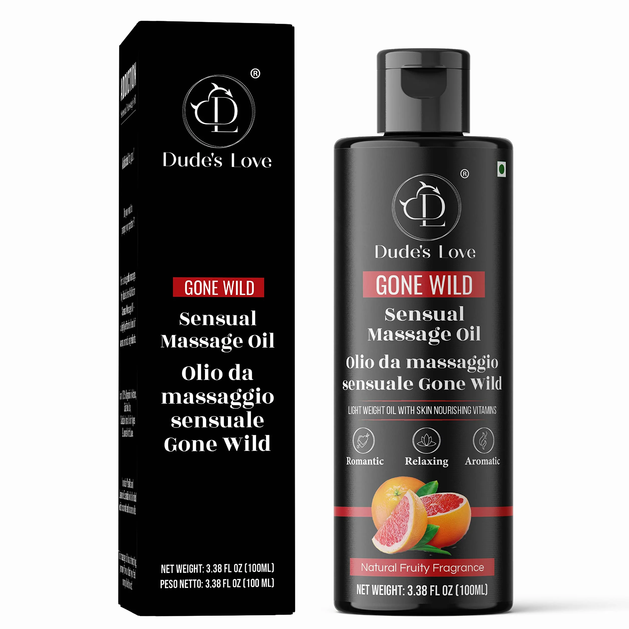 Olio da massaggio sensuale fruttato 100 ML - Miscela commestibile per intimità e stimolazione