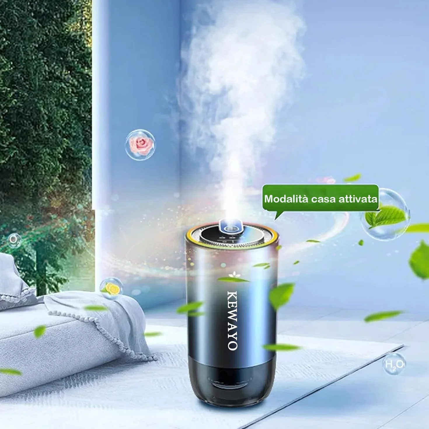 Diffusore d'Aromi Portatile 50ml LED Stellata Ricaricabile USB per Auto e Ambienti