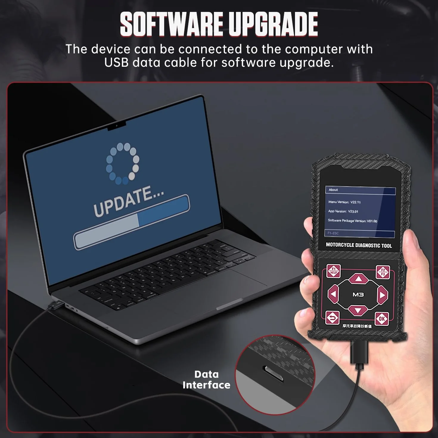 M3-A Moto Diagnostica Scanner Codice OBDII per HONDA YAMAHA KAWASAKI