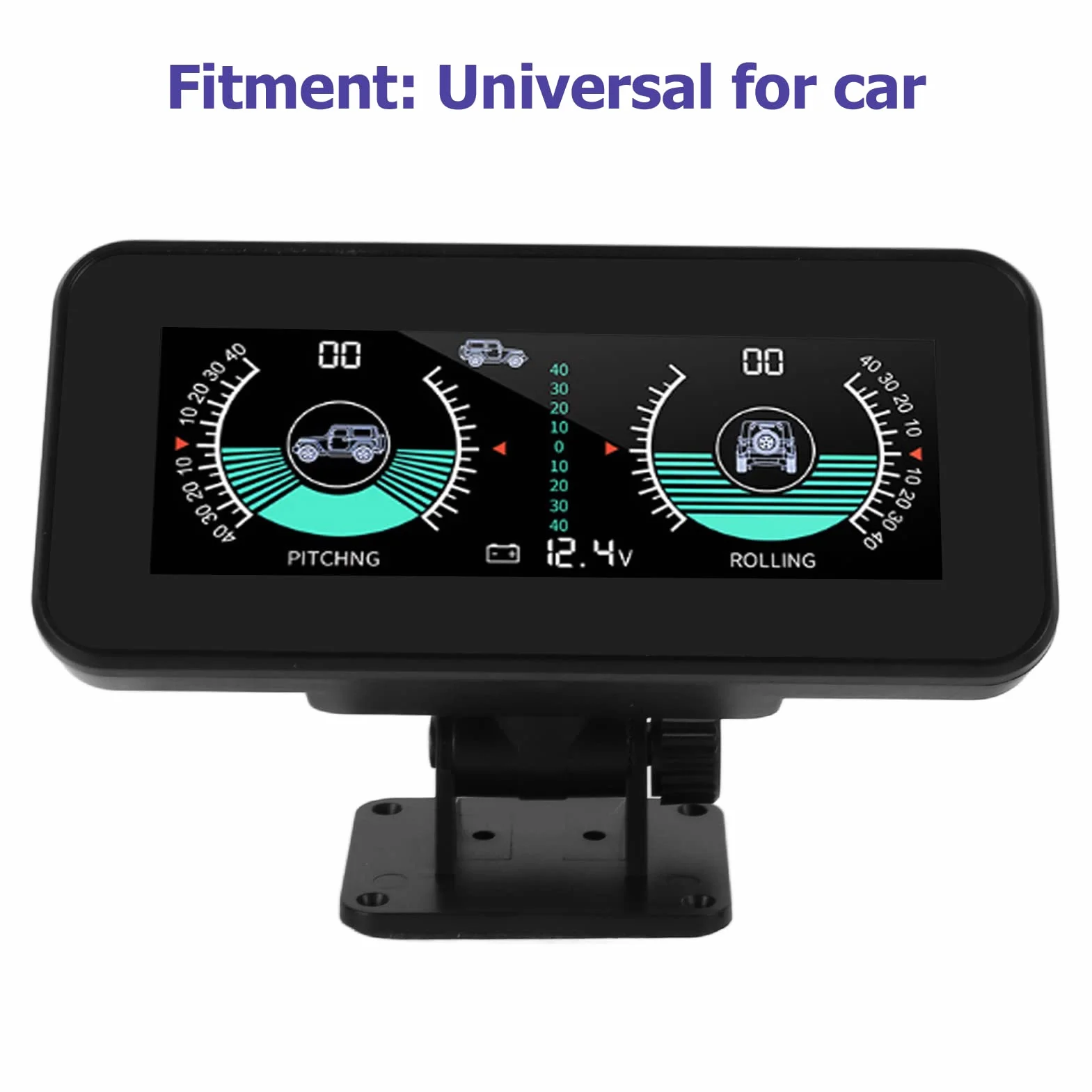 AMONIDA Inclinometro Digitale per Auto DC11.5V-30V Universale HUD Alta Risoluzione Nero