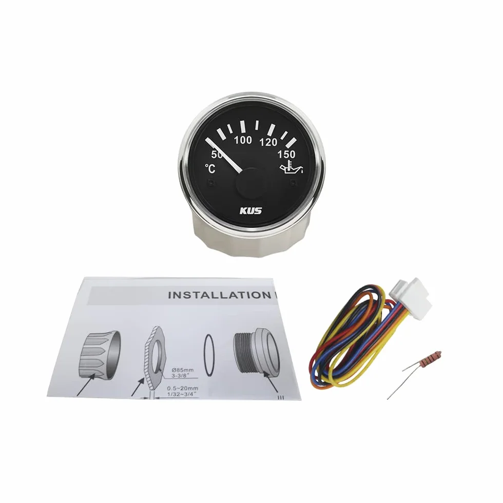 KUS oil Temp gauge Meter indicatore 50-150℃ con retroilluminazione 12V/24V 52mm