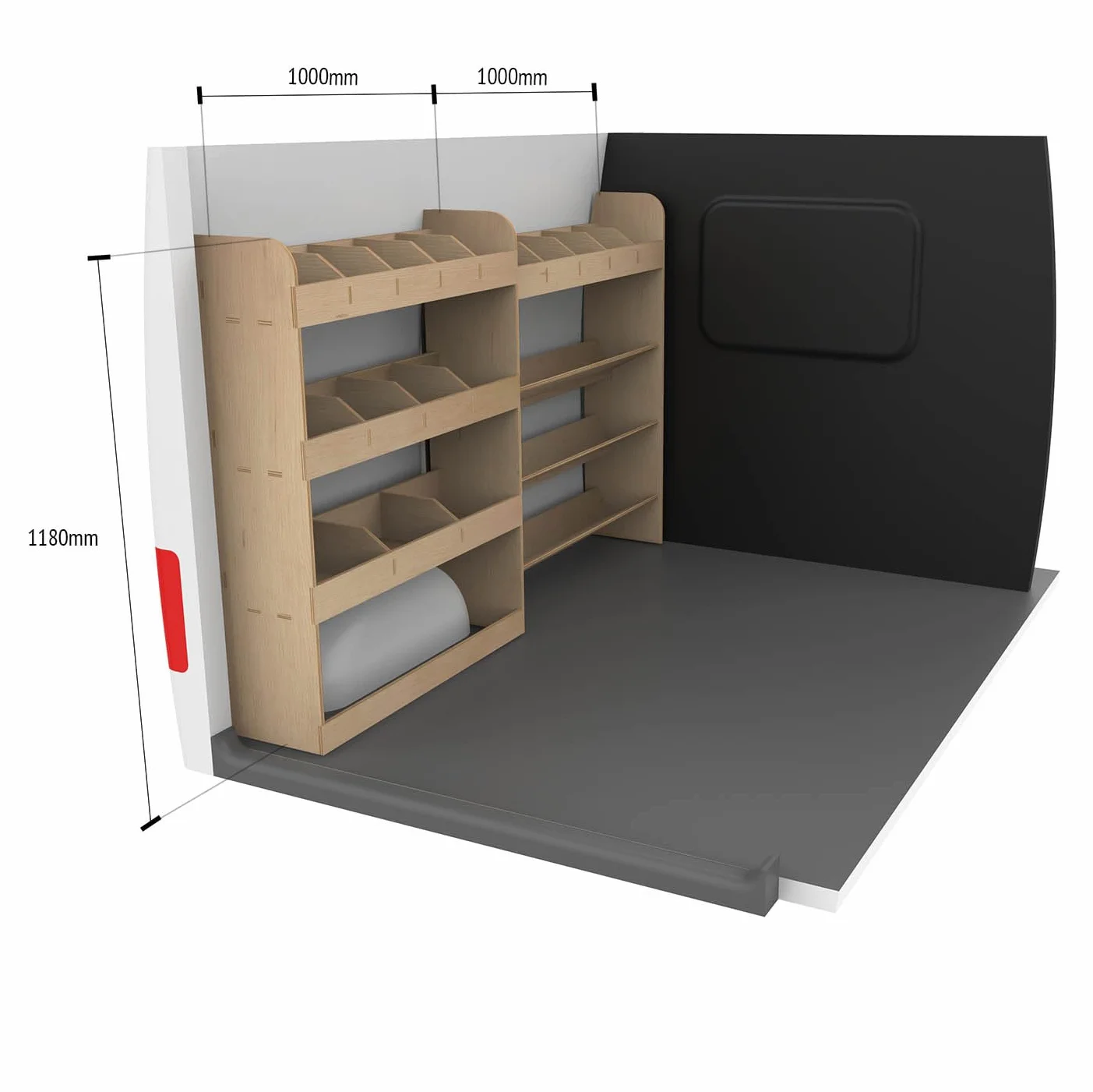 VANIFY Scaffali per Furgone Ford Transit Custom L1 2012+ Caja de herramientas Estantería trasera