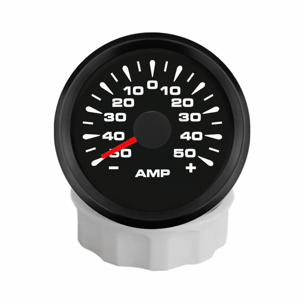 ELING Amperometro 52mm Amperometro 50A con sensore di corrente con retroilluminazione a 8 colori 12V 24V per barca a vela