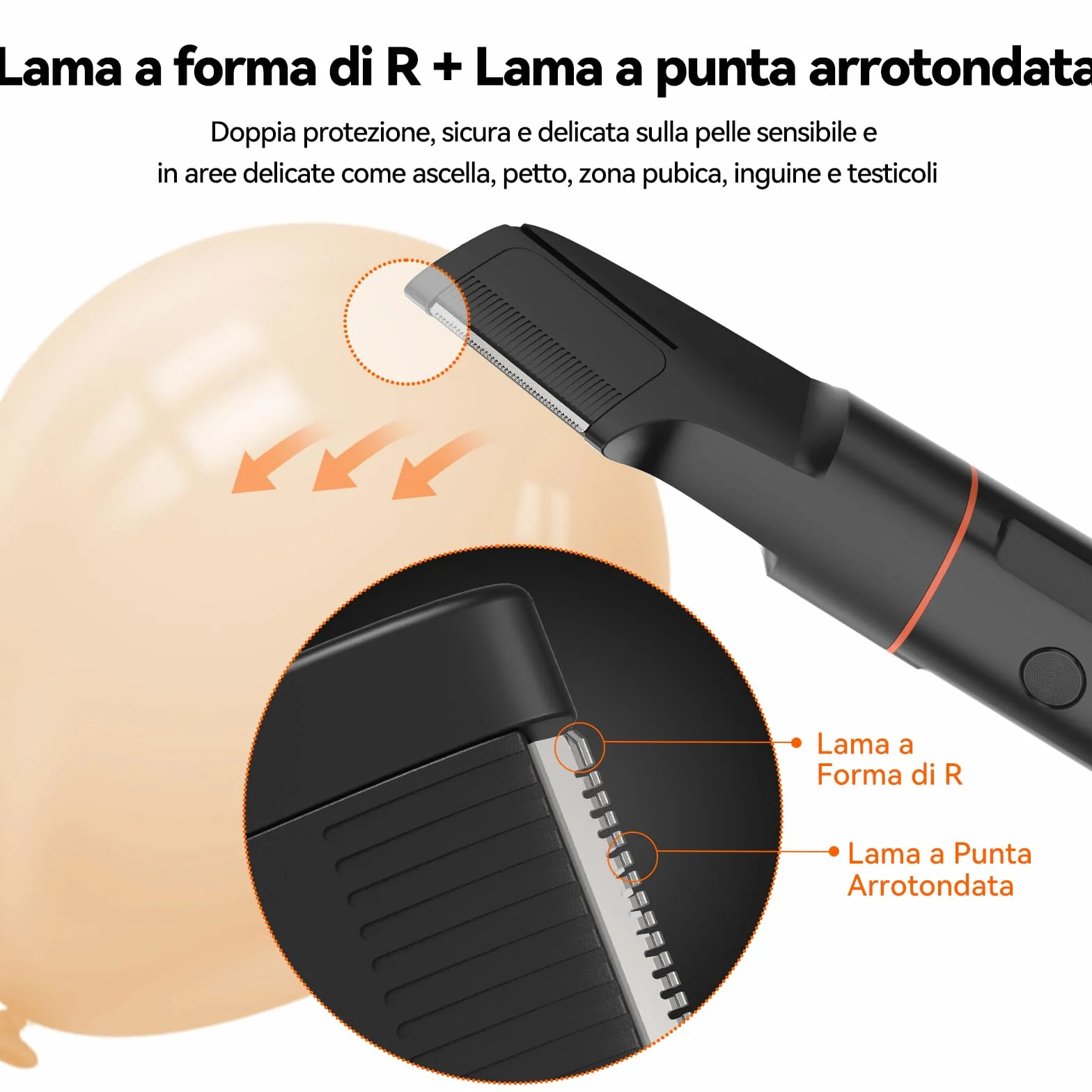 MAXGROOM 4 in 1 Rasoio Elettrico Corpo Uomo IPX6 Uso Umido e Secco Depilatore Ricarica USB C Nero