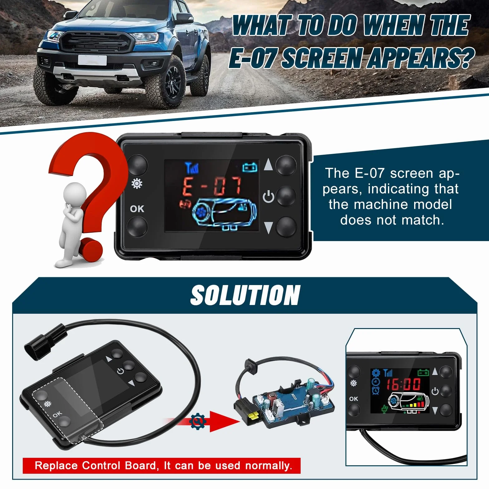 12 V Auto Riscaldatore LCD Interruttore di Controllo, con 4 Pulsanti di Controllo Remoto, Parcheggio Universale Riscaldatore per Auto Riscaldatore Dell'aria Diesel