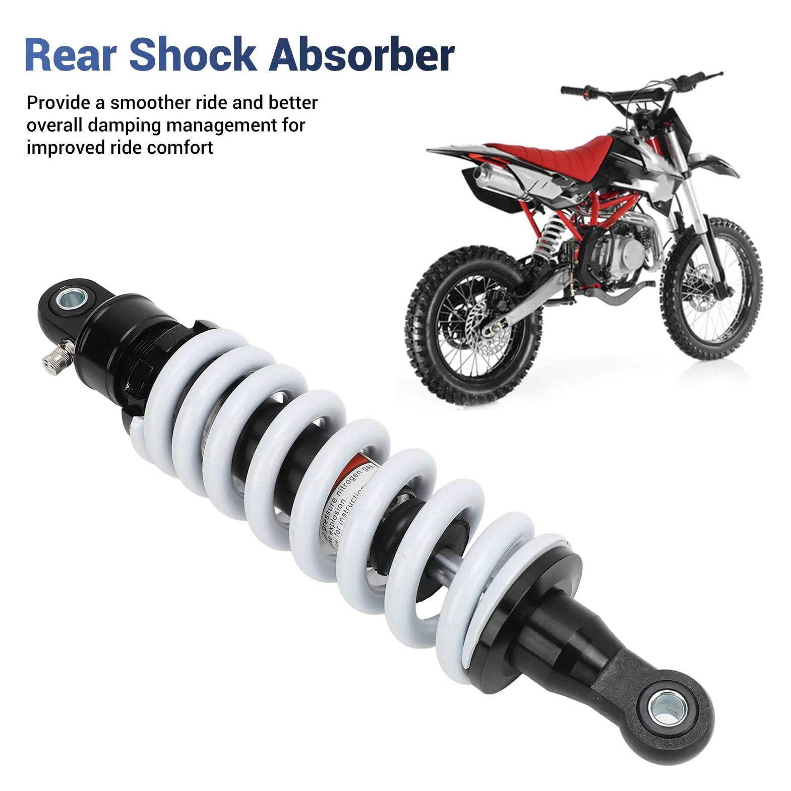 Assorbitore Posteriore 310 Mm, Lega di Alluminio CNC con Molla Ad Alte Prestazioni, più, Smorzamento Migliorato, Adattamento Universale per Motociclette, Kart GO, ATV,