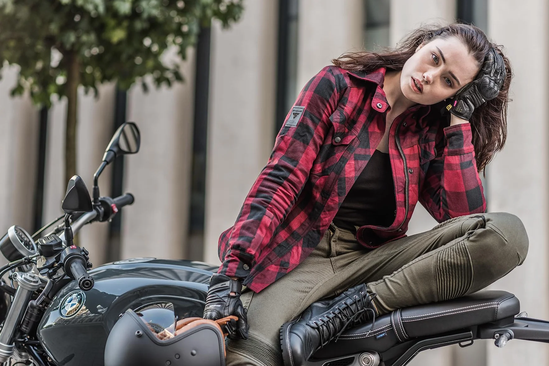 SHIMA Thomson Lady, Scarpe Moto Donna | Rinforzate Stivali Moto Donna in Pelle, Supporto alla Caviglia, Suola Antiscivolo, Impugnatura del Cambio