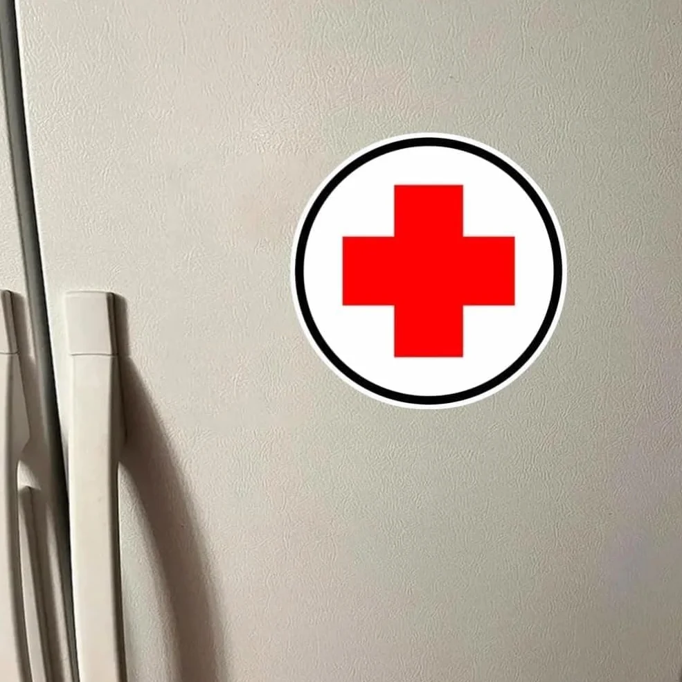 2 adesivi in vinile con croce rossa, 10 x 10 cm, simbolo medico, per auto, finestre, kit di pronto soccorso, decorazione segno di emergenza, # S50404