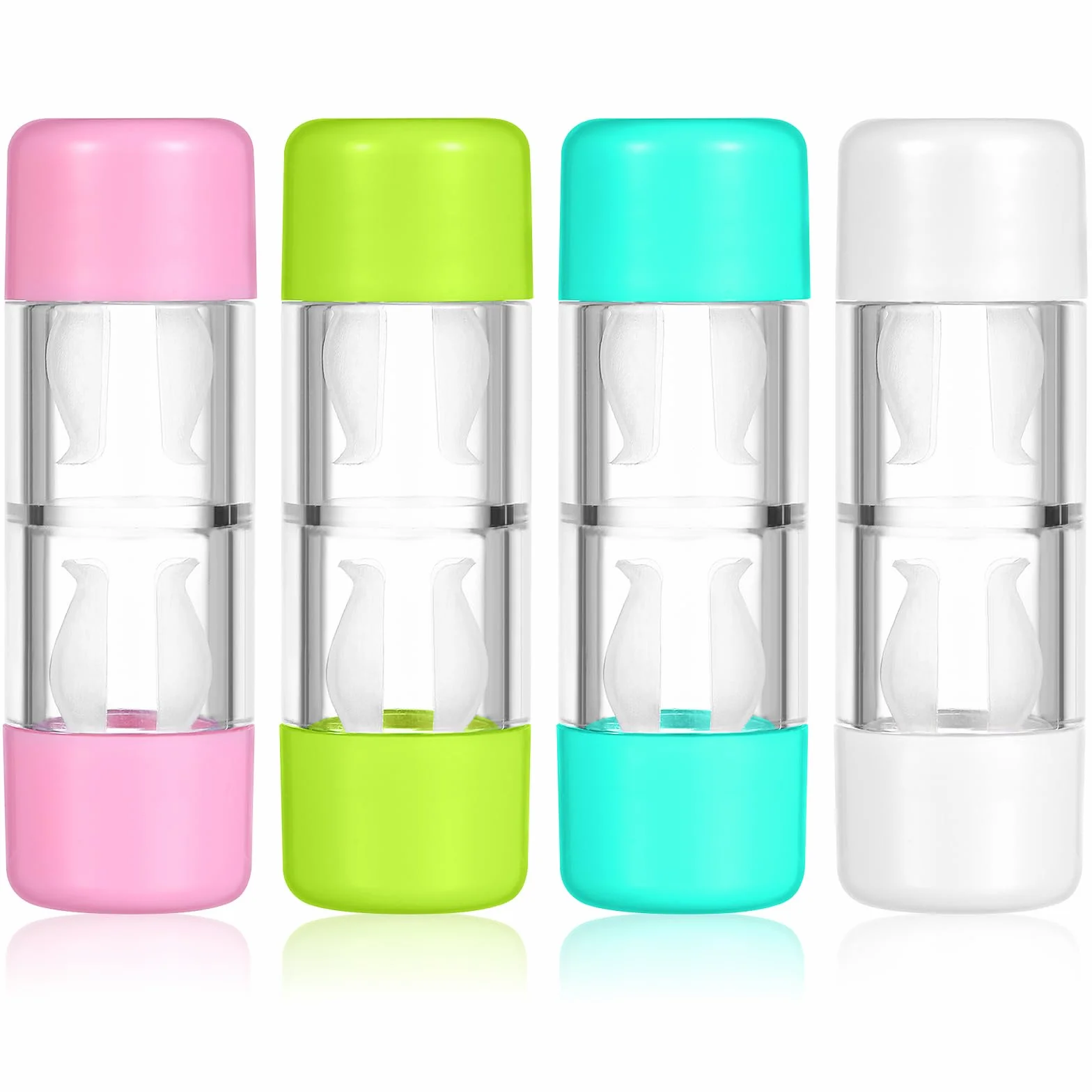 Custodia Protettiva Per Lenti a Contatto Rigide Rgp Mini Da Viaggio Trasparente Confezione Contenitore Set Da 4 Pezzi Portatile
