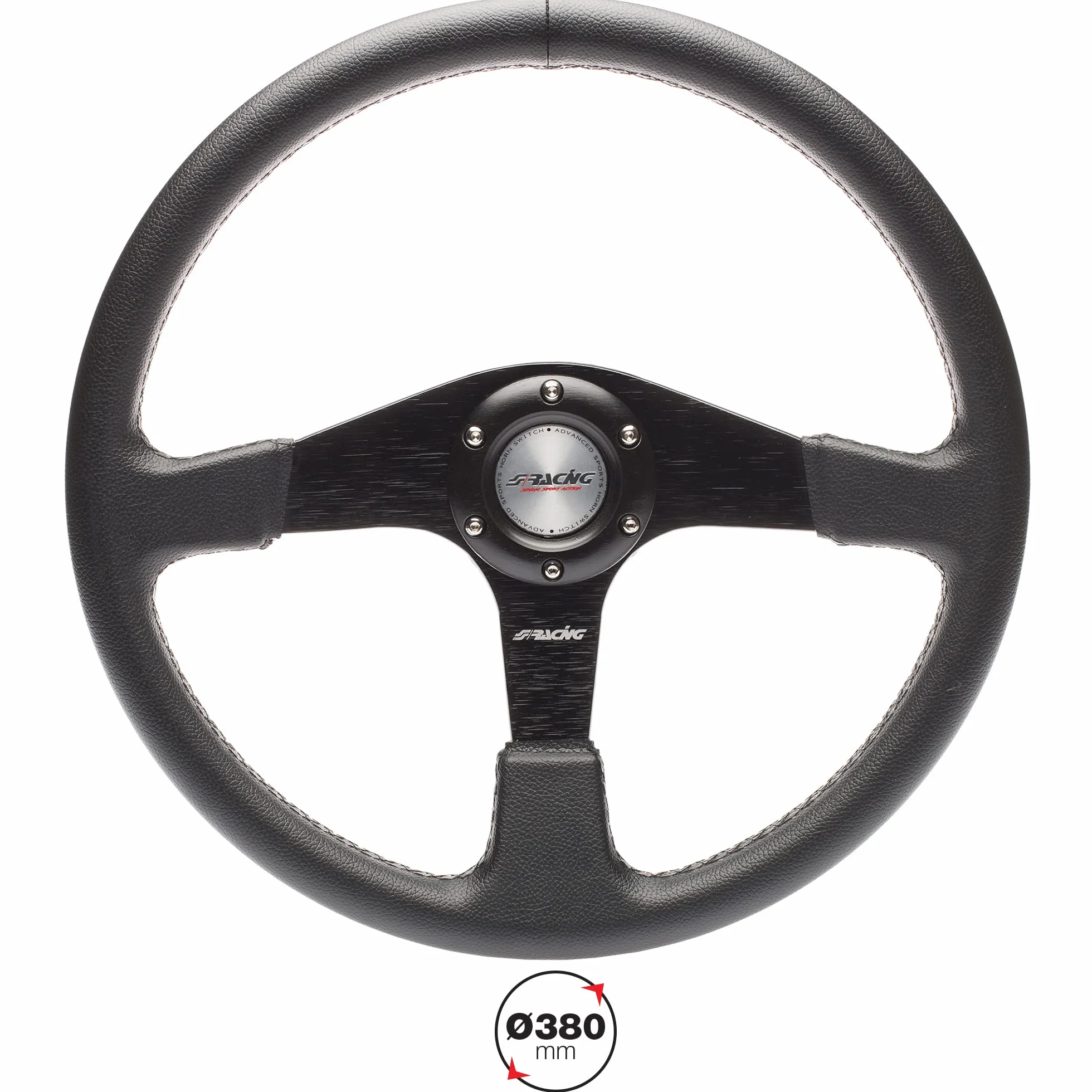 Simoni Racing Volante Sportivo Pelle Universale Nero