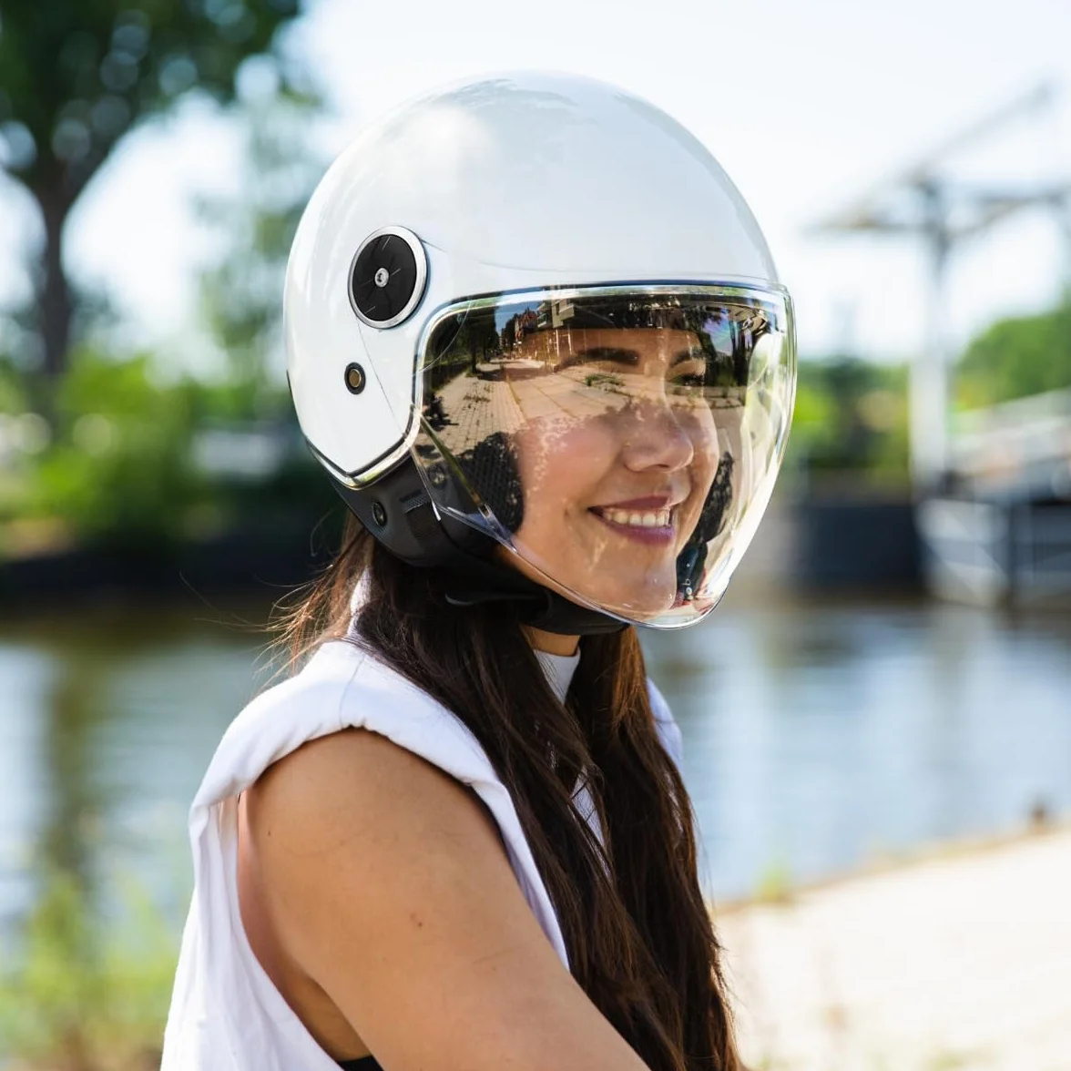 VINZ Tobia Casco Jet Doppia Visiera VIntage | Casco Scooter / Moto Donna E Uomo | Certificato ECE 22.06 | nelle taglie dalla XS-XXL