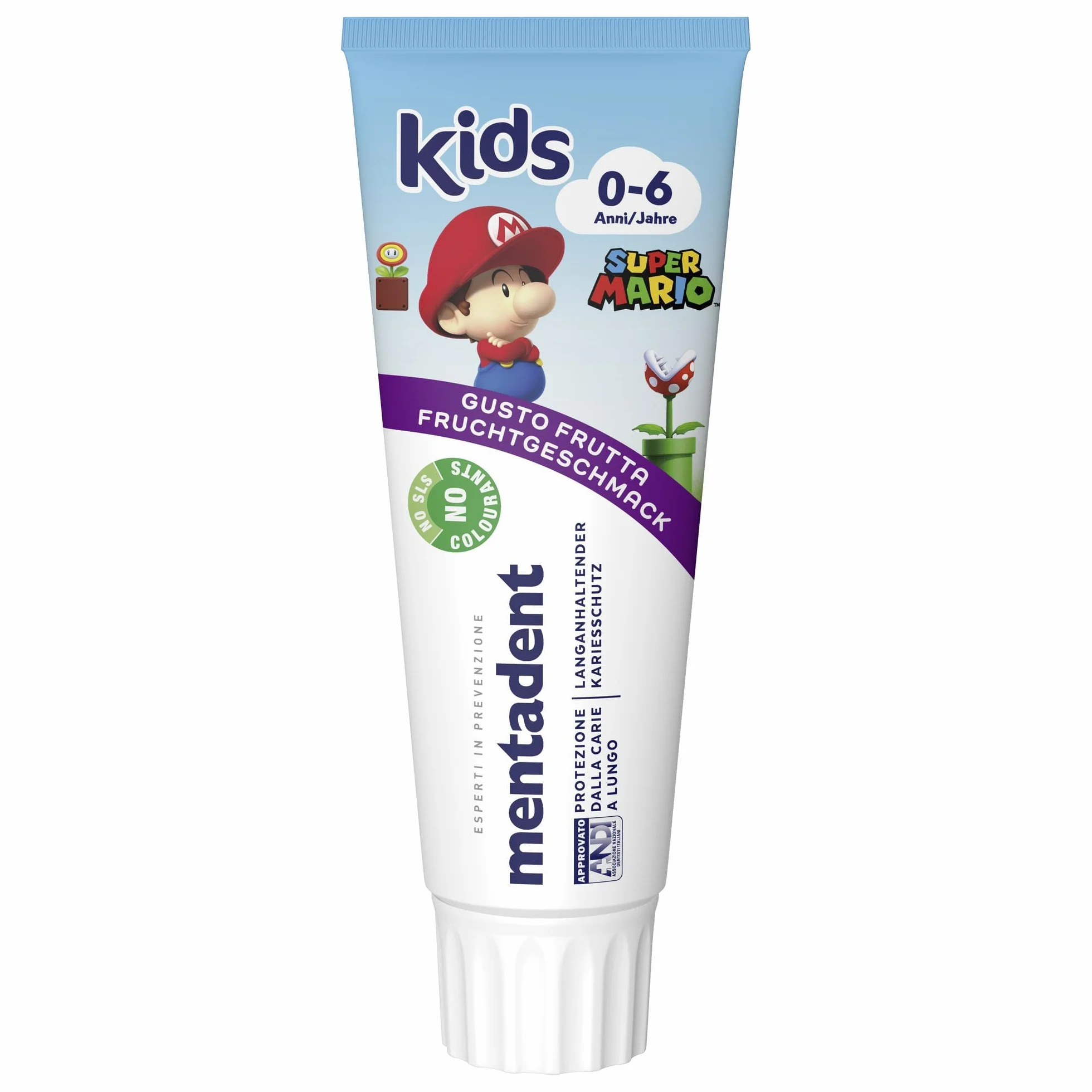 Mentadent Dentifricio Kids 0-6 Anni Protezione Carie 97% Origine Naturale